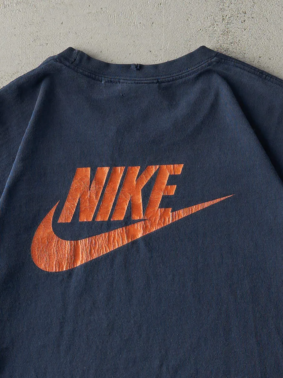 Vintage Y2K Navy & Orange Nike Swoosh Tee (L) sold by Rebalance Vintage product image thumbnail 4