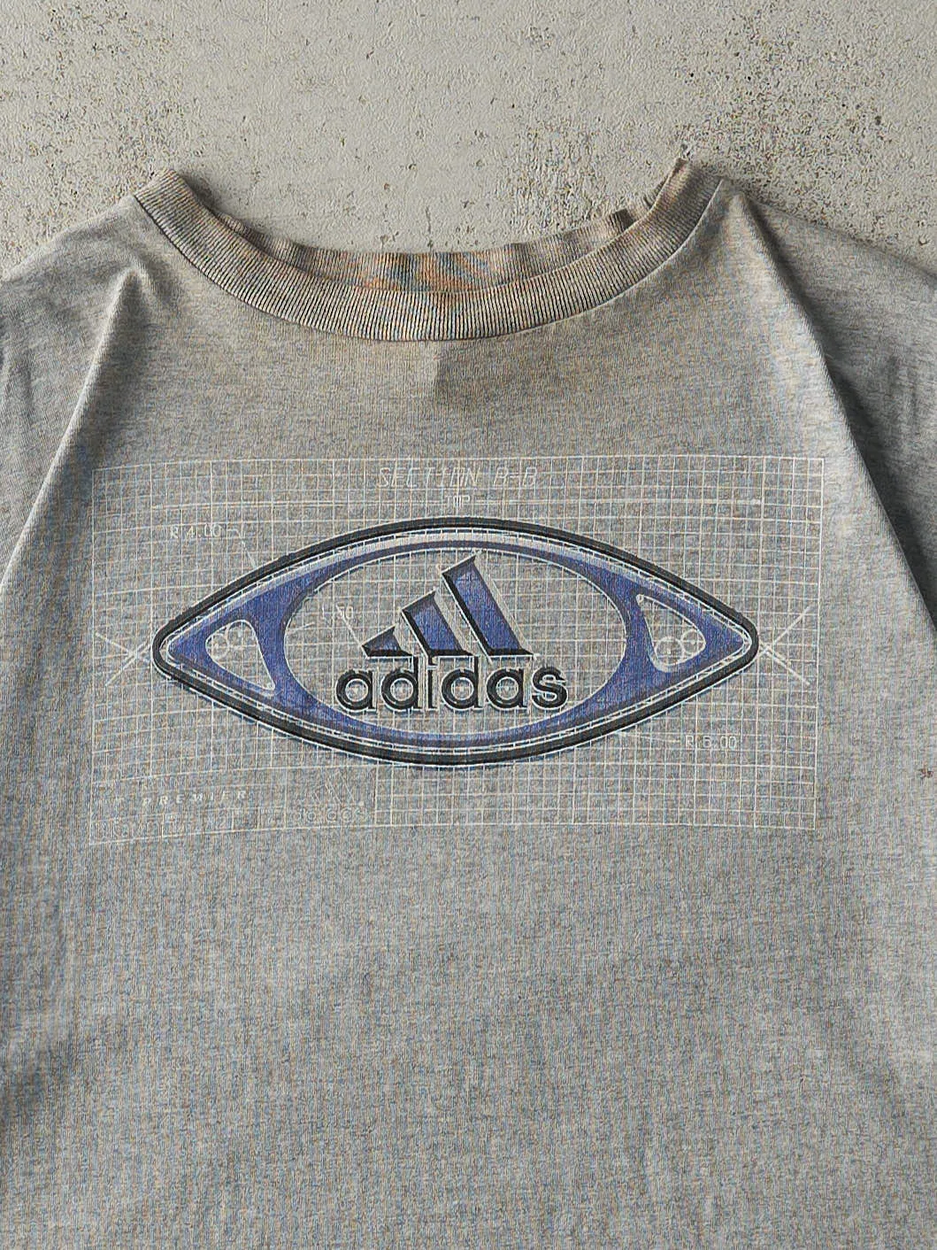 Vintage 90s Grey Adidas Logo Tee (L) sold by Rebalance Vintage product image thumbnail 2
