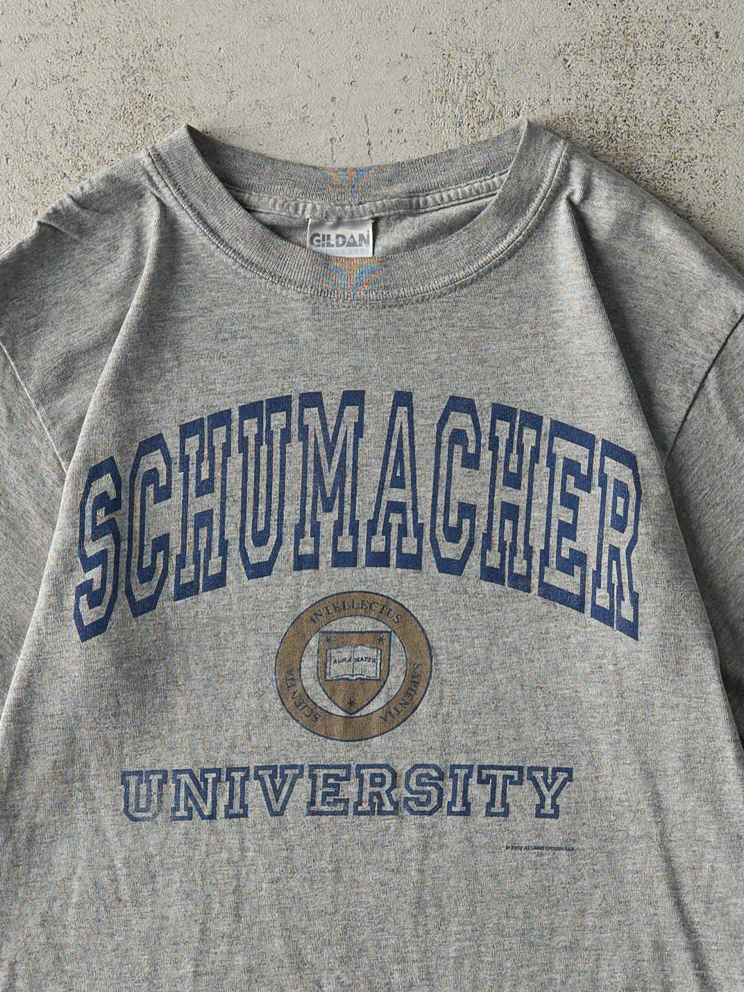 Vintage 02' Grey Schumacher University Tee (XS) sold by Rebalance Vintage product image thumbnail 2