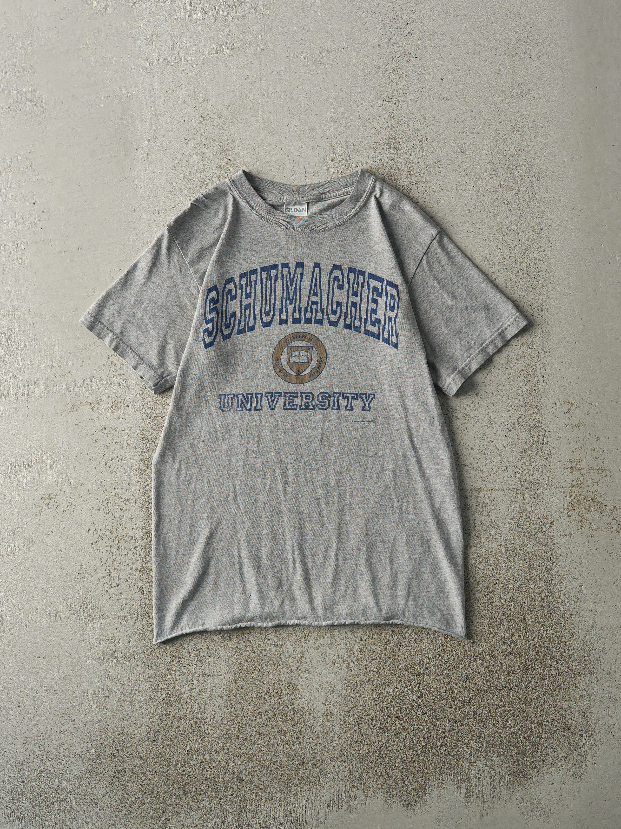 Vintage 02' Grey Schumacher University Tee (XS) sold by Rebalance Vintage