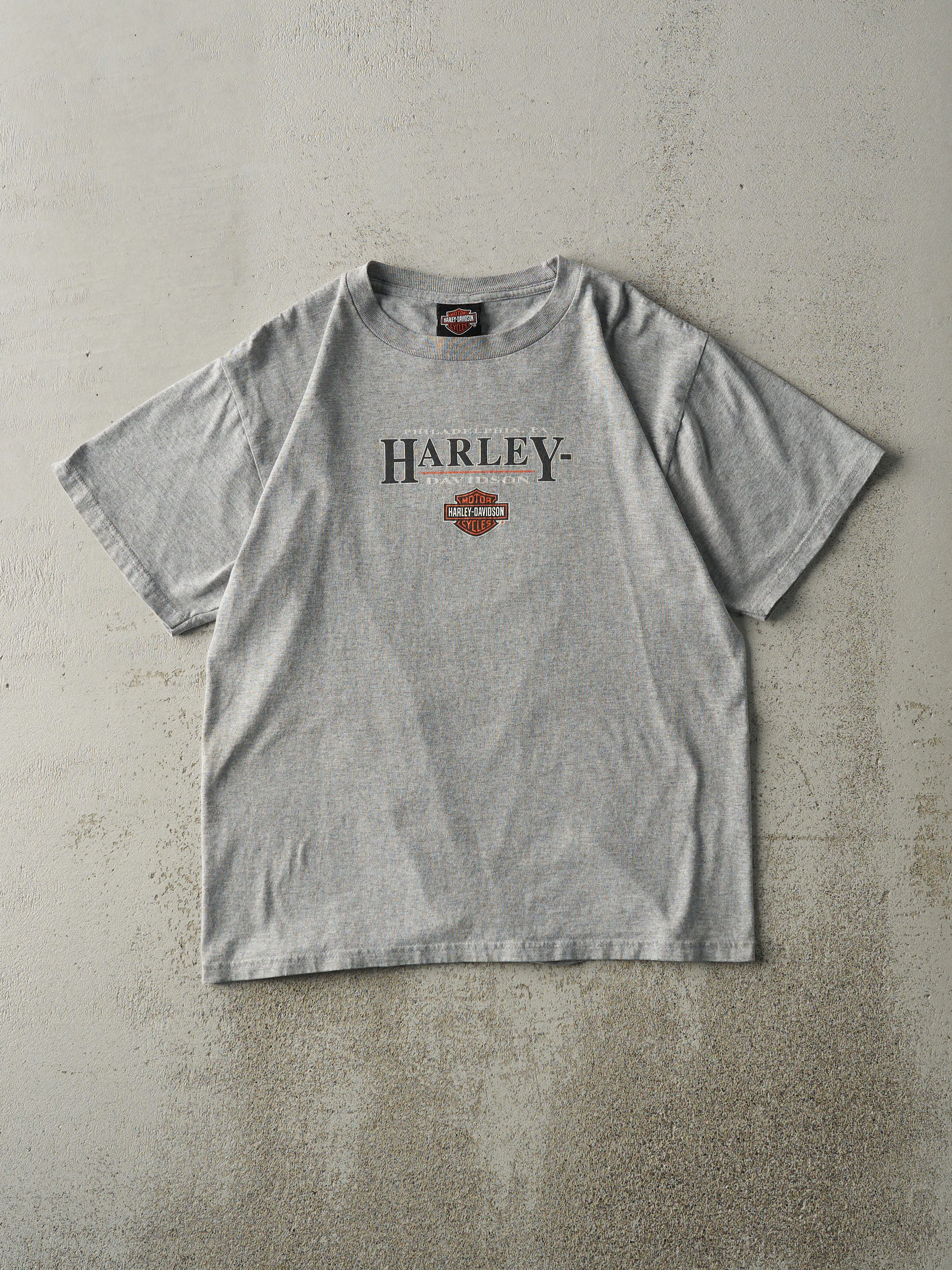Vintage 07' Grey Philadelphia PA Harley Davidson Tee (M) sold by Rebalance Vintage