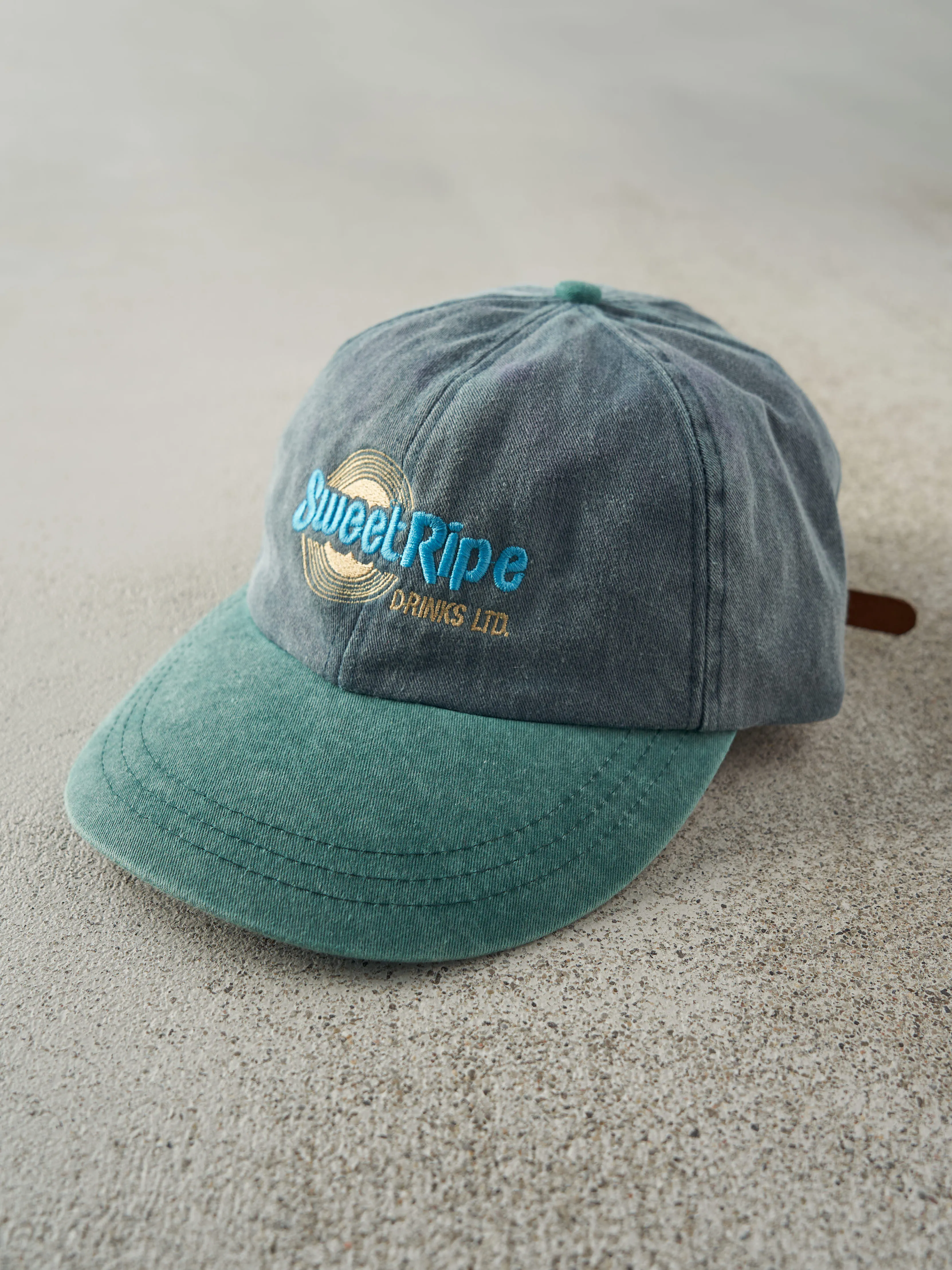 Vintage 90s Blue & Green Sweet Ripe Drinks Leather Strap Back sold by Rebalance Vintage product image thumbnail 2