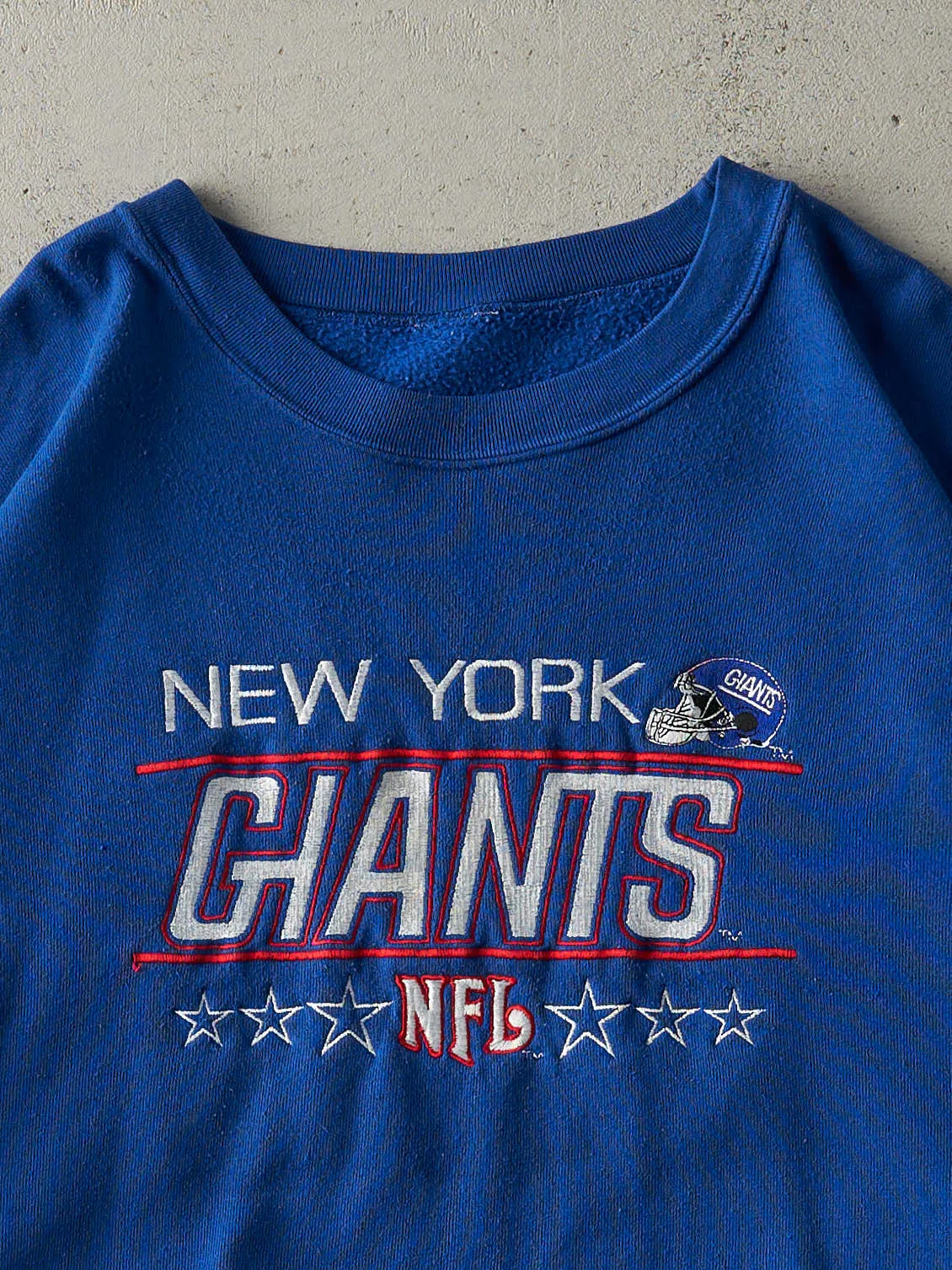 Vintage 90s Blue New York Giants Embroidered Crewneck (XXXL) sold by Rebalance Vintage product image thumbnail 3
