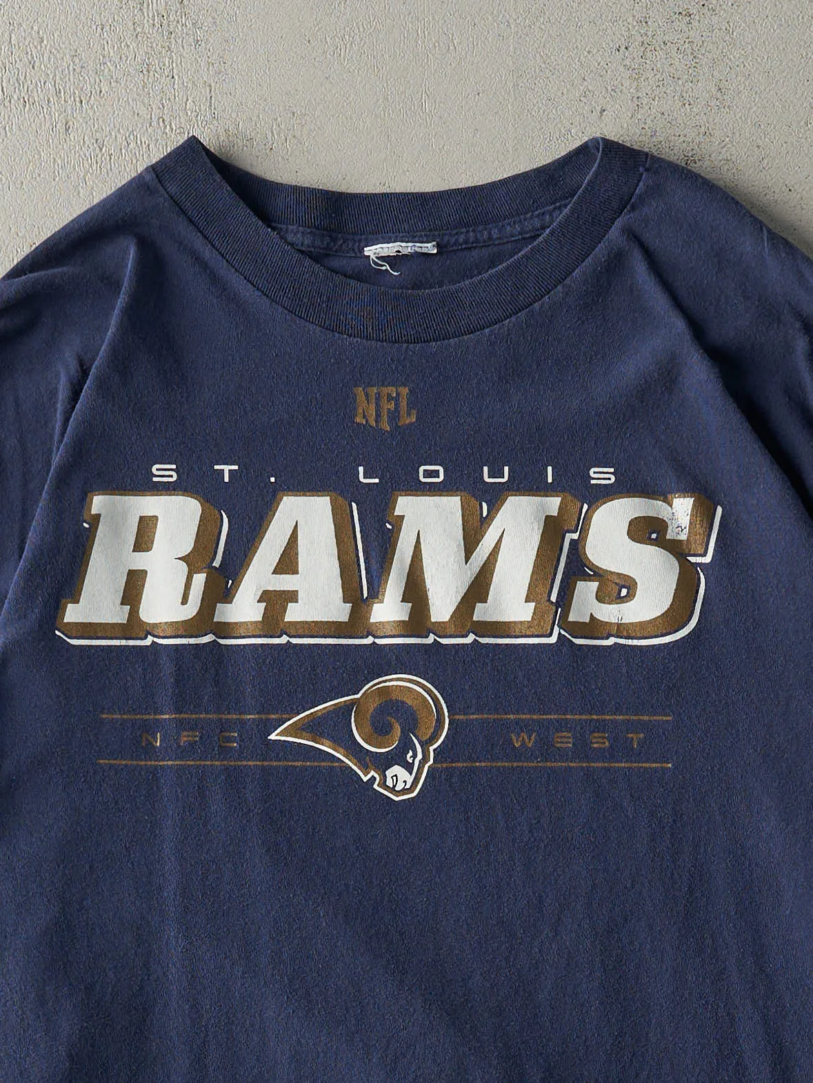 Vintage 90s Navy Blue St. Louis Rams Long Sleeve (L/XL) sold by Rebalance Vintage product image thumbnail 2