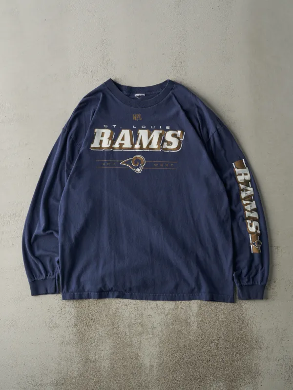 Vintage 90s Navy Blue St. Louis Rams Long Sleeve (L/XL) sold by Rebalance Vintage
