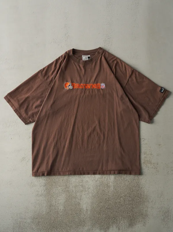 Vintage 90s Brown Embroidered Cleveland Browns Tee (XL) sold by Rebalance Vintage