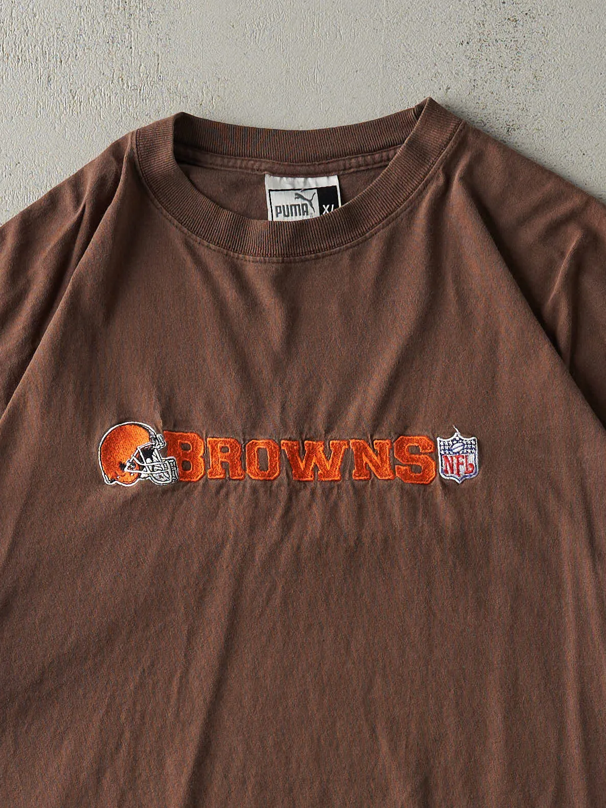 Vintage 90s Brown Embroidered Cleveland Browns Tee (XL) sold by Rebalance Vintage product image thumbnail 2