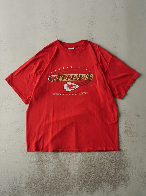 Vintage 90s Red Kansas City Chiefs Tee (XL) sold by Rebalance Vintage