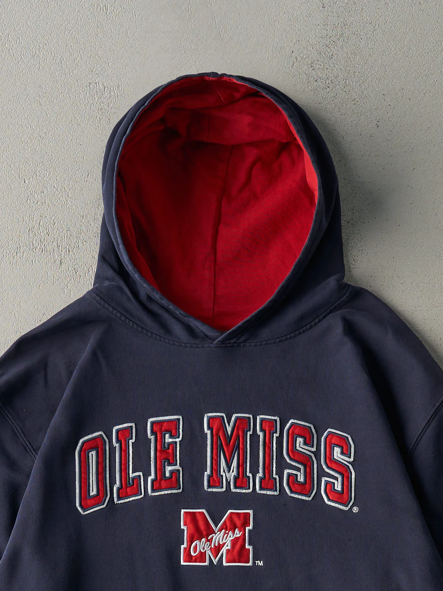 Vintage Y2K Navy Blue Ole Miss University of Mississippi Hoodie (L/XL) sold by Rebalance Vintage product image thumbnail 2