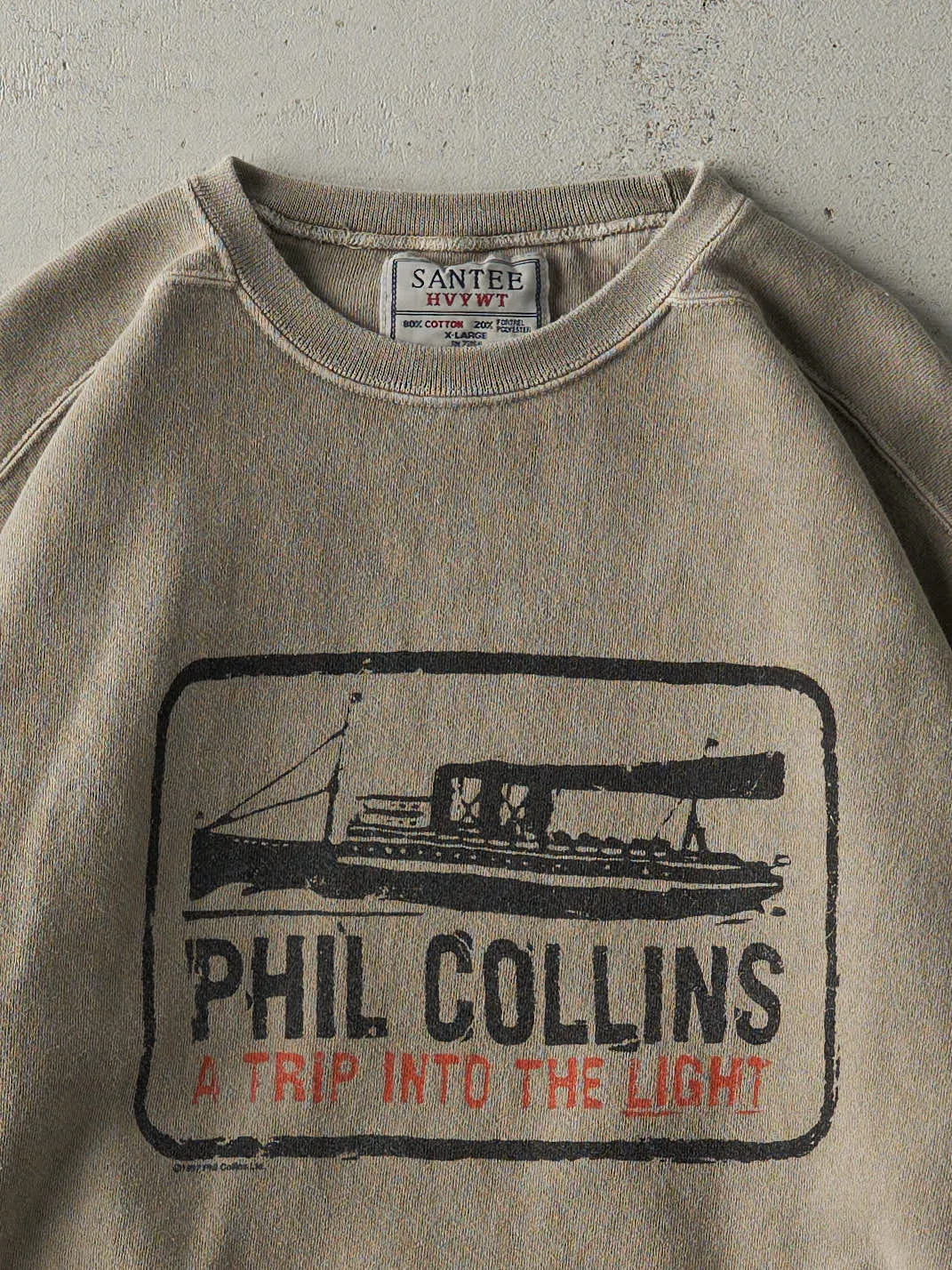 Vintage 97' Beige Phil Collins World Tour Crewneck (L) sold by Rebalance Vintage product image thumbnail 2