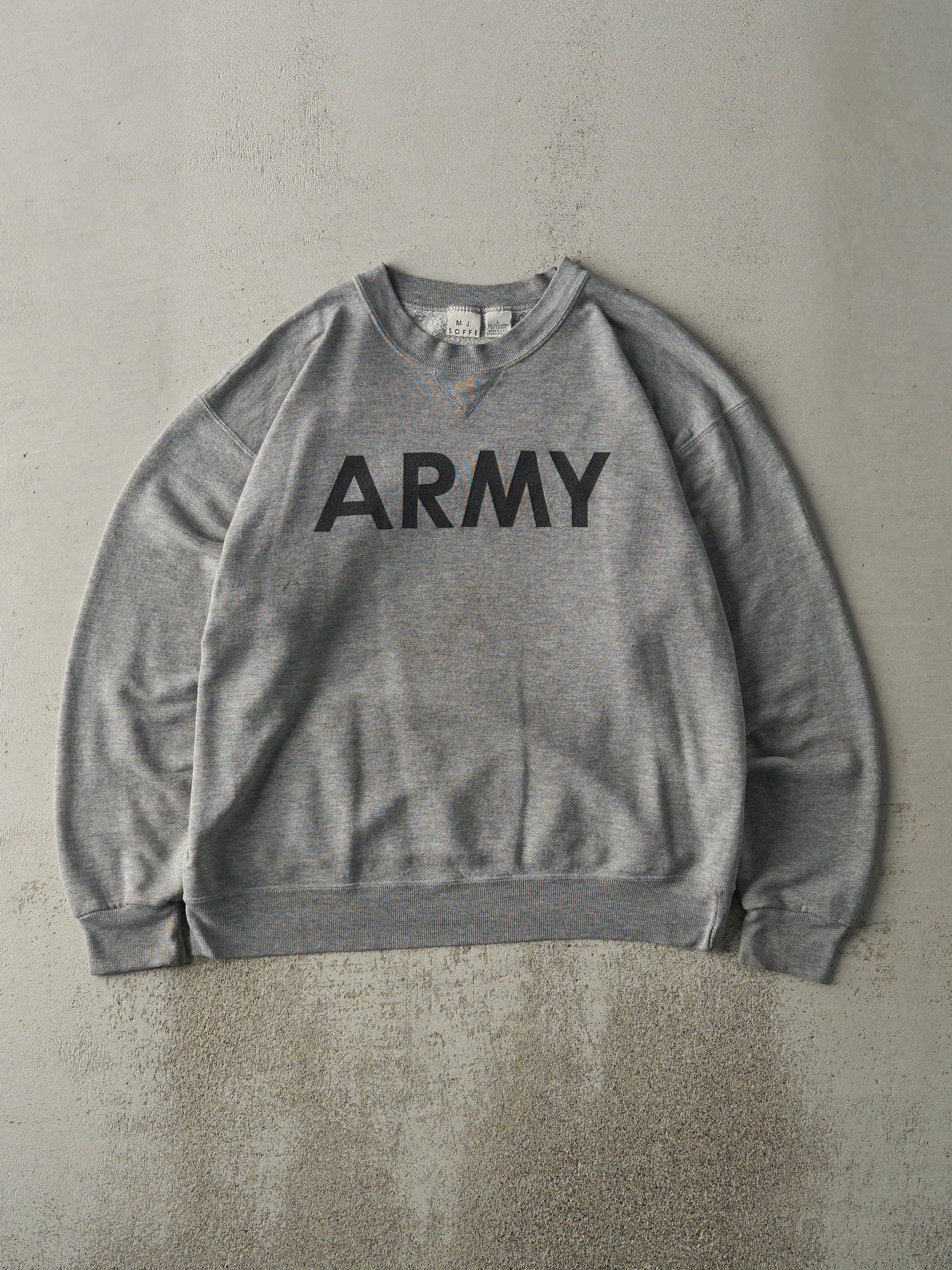 Vintage Y2K Grey US Army Crewneck (L) sold by Rebalance Vintage
