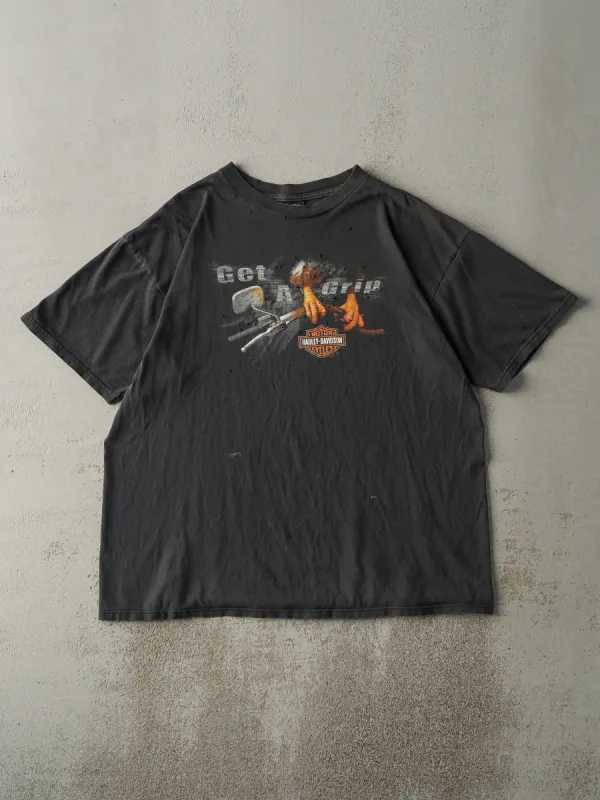 Vintage 01' Faded Black Calgary Alberta Harley Davidson Tee (L) sold by Rebalance Vintage