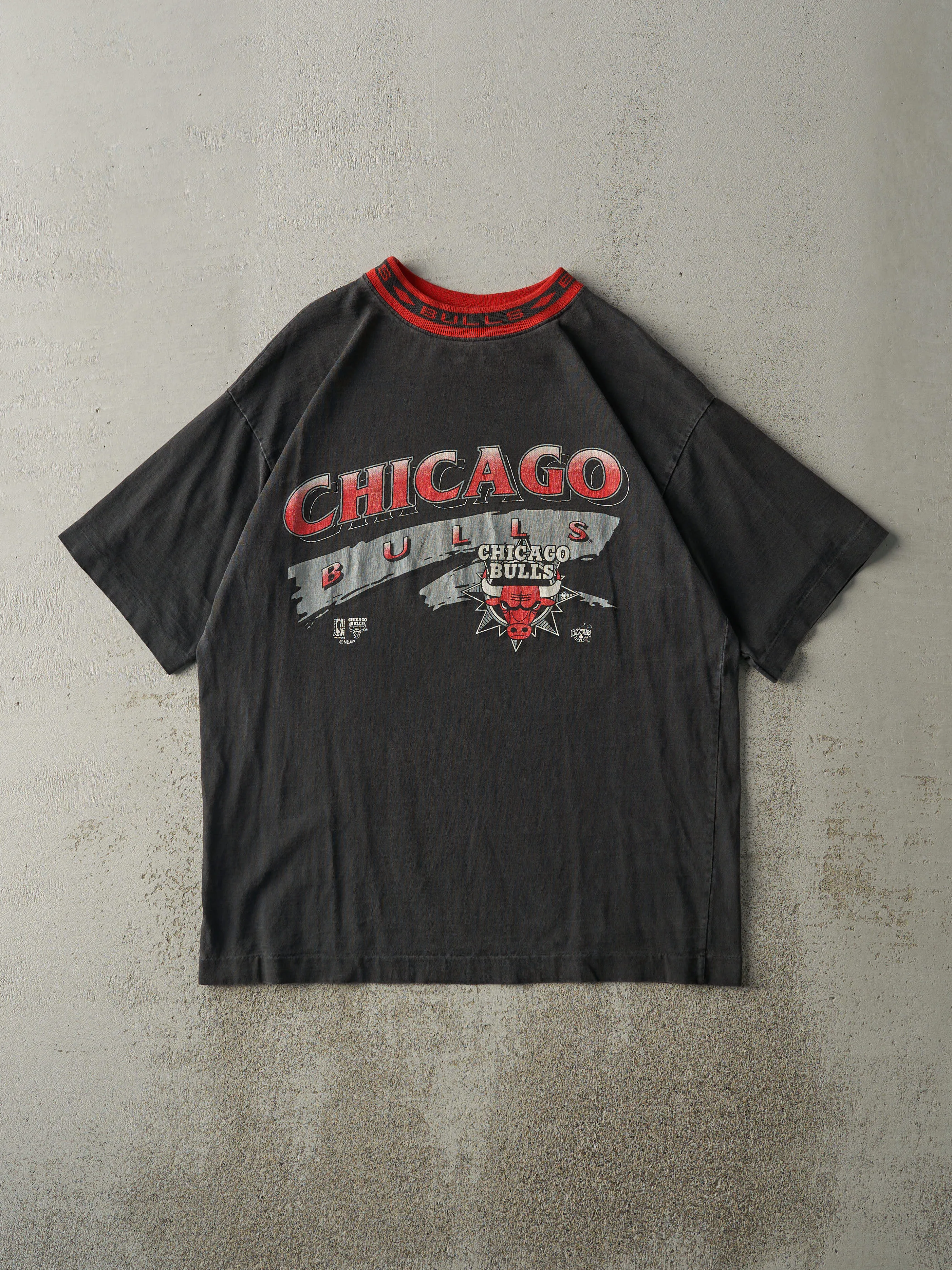 Vintage 90s Black & Red Chicago Bulls Tee (M) sold by Rebalance Vintage