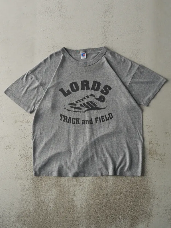 Vintage 90s Grey Lords Track & Field Russell Athletic Tee (L) sold by Rebalance Vintage