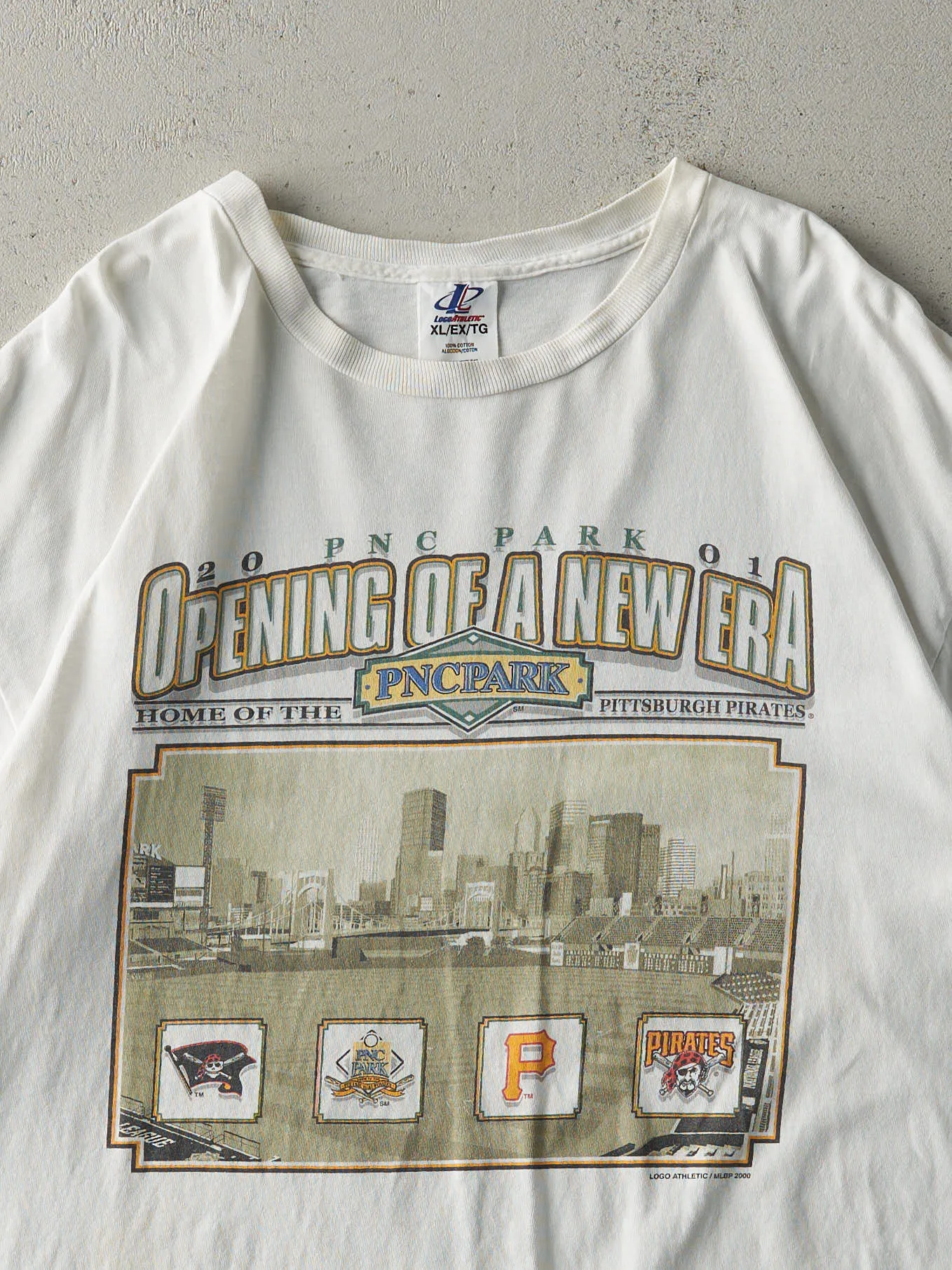 Vintage 00' White PNC Park Opening Pittsburgh Baseball Tee (L/XL) sold by Rebalance Vintage product image thumbnail 2