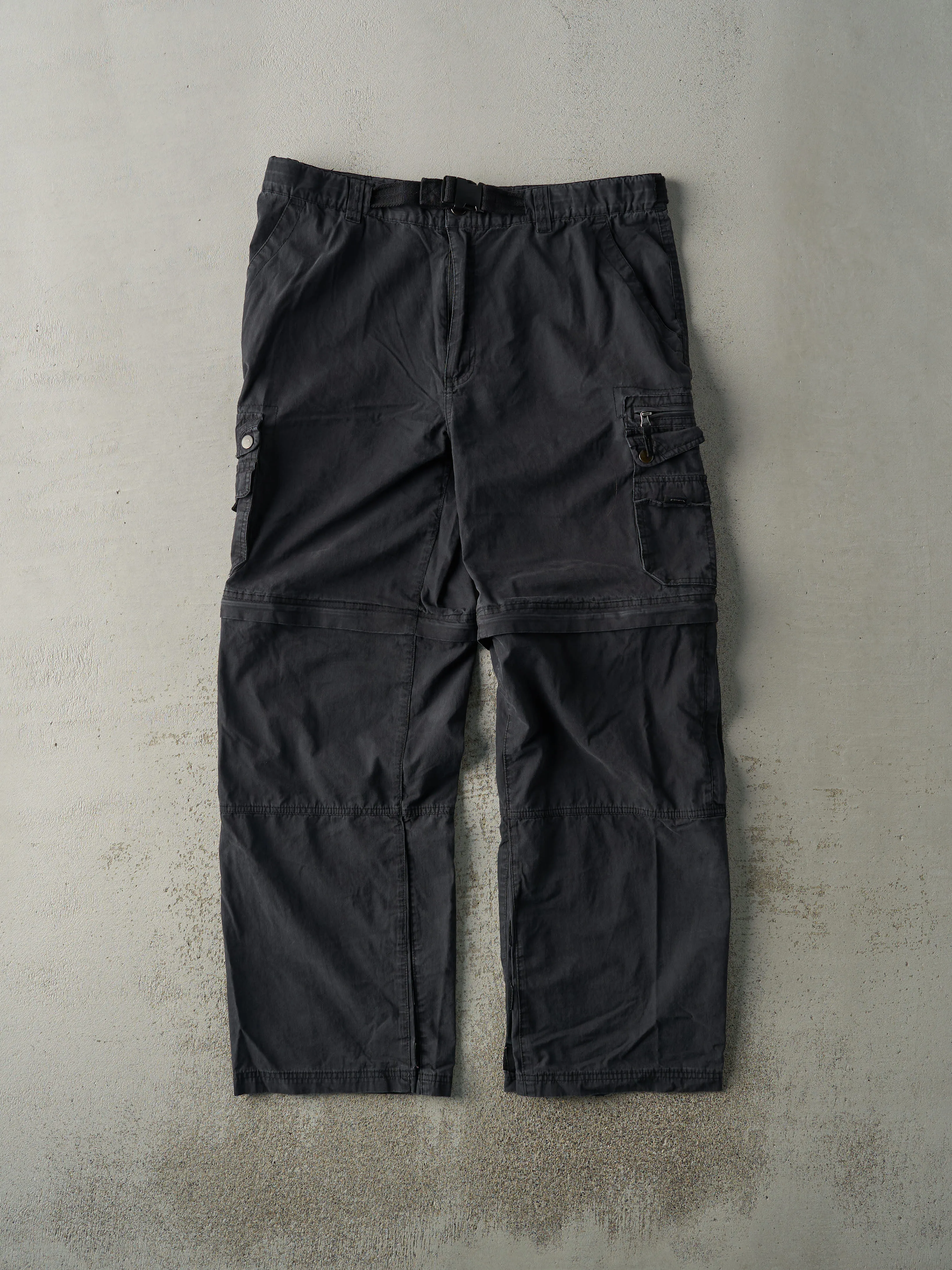 Vintage 90s Faded Black Zip Off Cargo Pants (38x32) sold by Rebalance Vintage