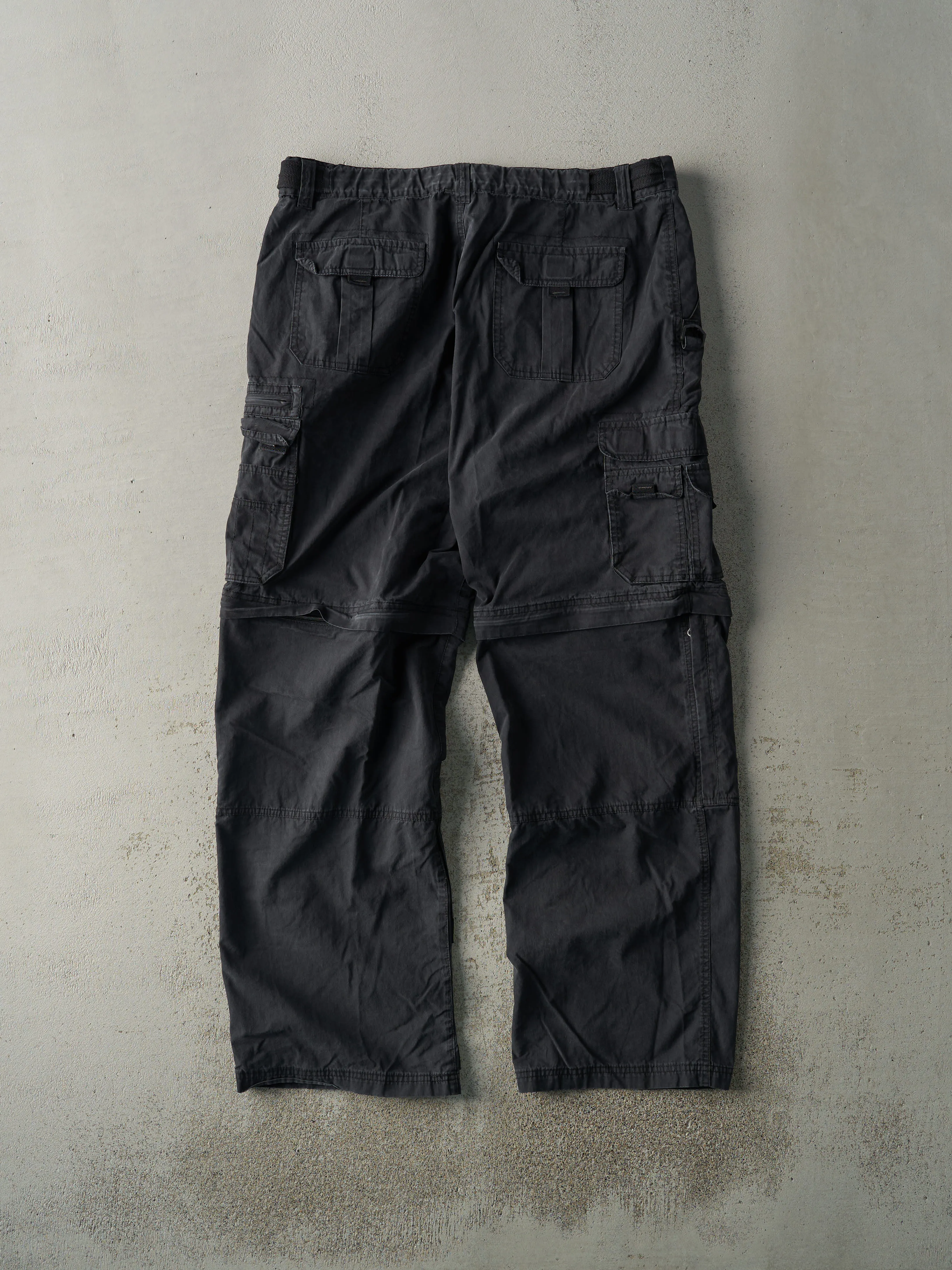 Vintage 90s Faded Black Zip Off Cargo Pants (38x32) sold by Rebalance Vintage product image thumbnail 2