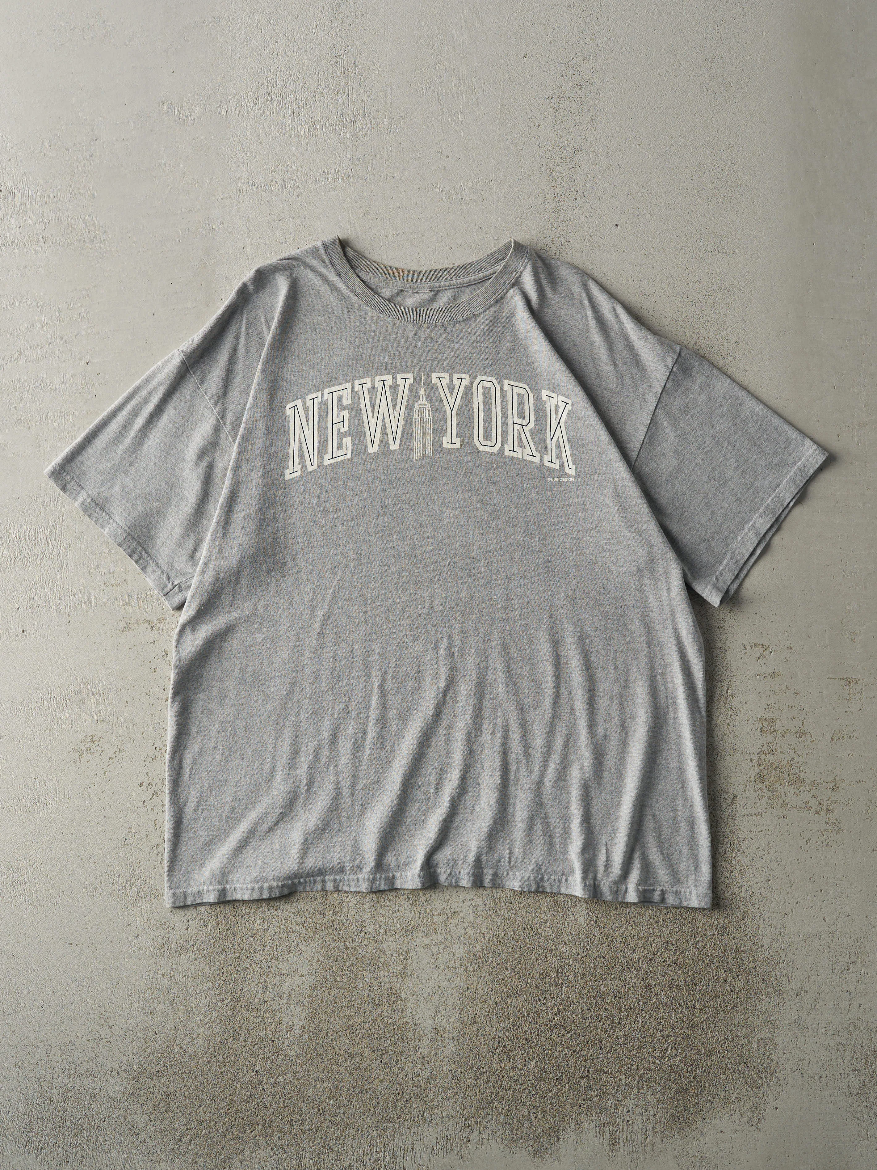 Vintage Y2K Grey New York Tee (L) sold by Rebalance Vintage