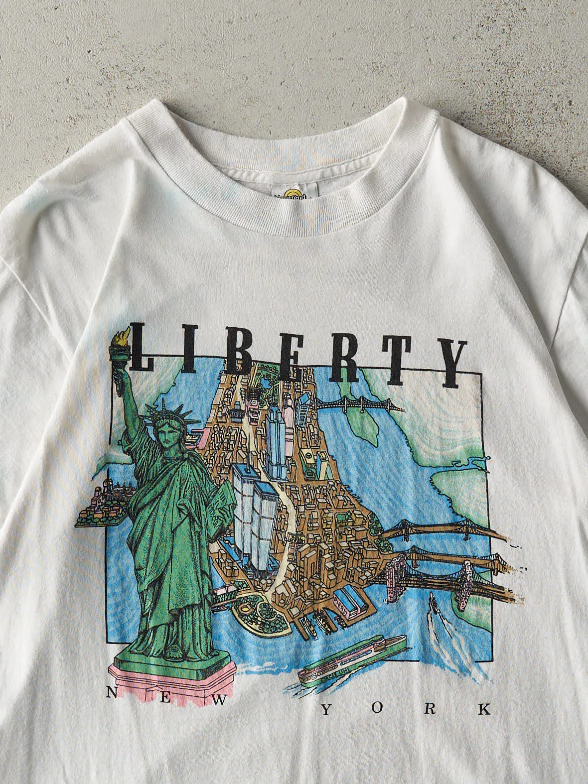 Vintage 80s White New York Liberty Single Stitch Tee (M) sold by Rebalance Vintage product image thumbnail 2