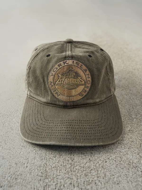 Vintage 90s Green Embroidered New York Islanders Strap Back sold by Rebalance Vintage