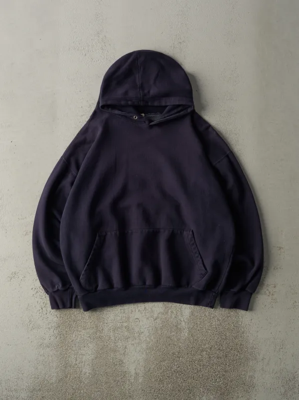 Vintage Y2K Navy Blue Blank Boxy Hoodie (L) sold by Rebalance Vintage