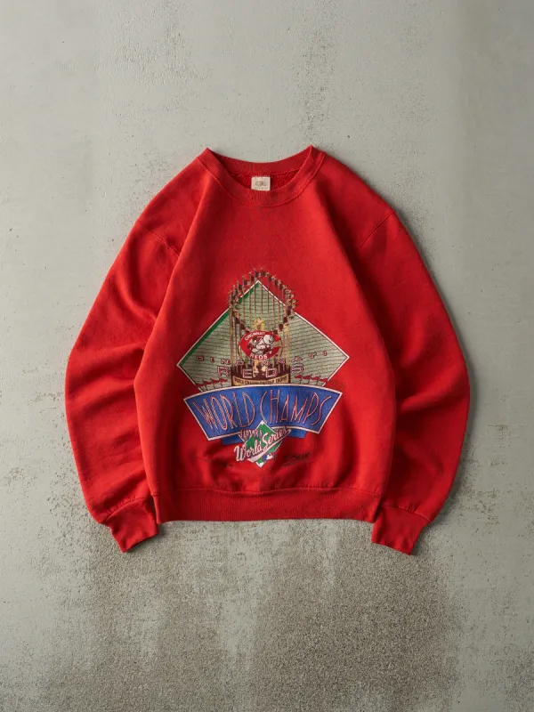 Vintage 90' Red Cincinnati Reds World Series Champs Crewneck (S) sold by Rebalance Vintage