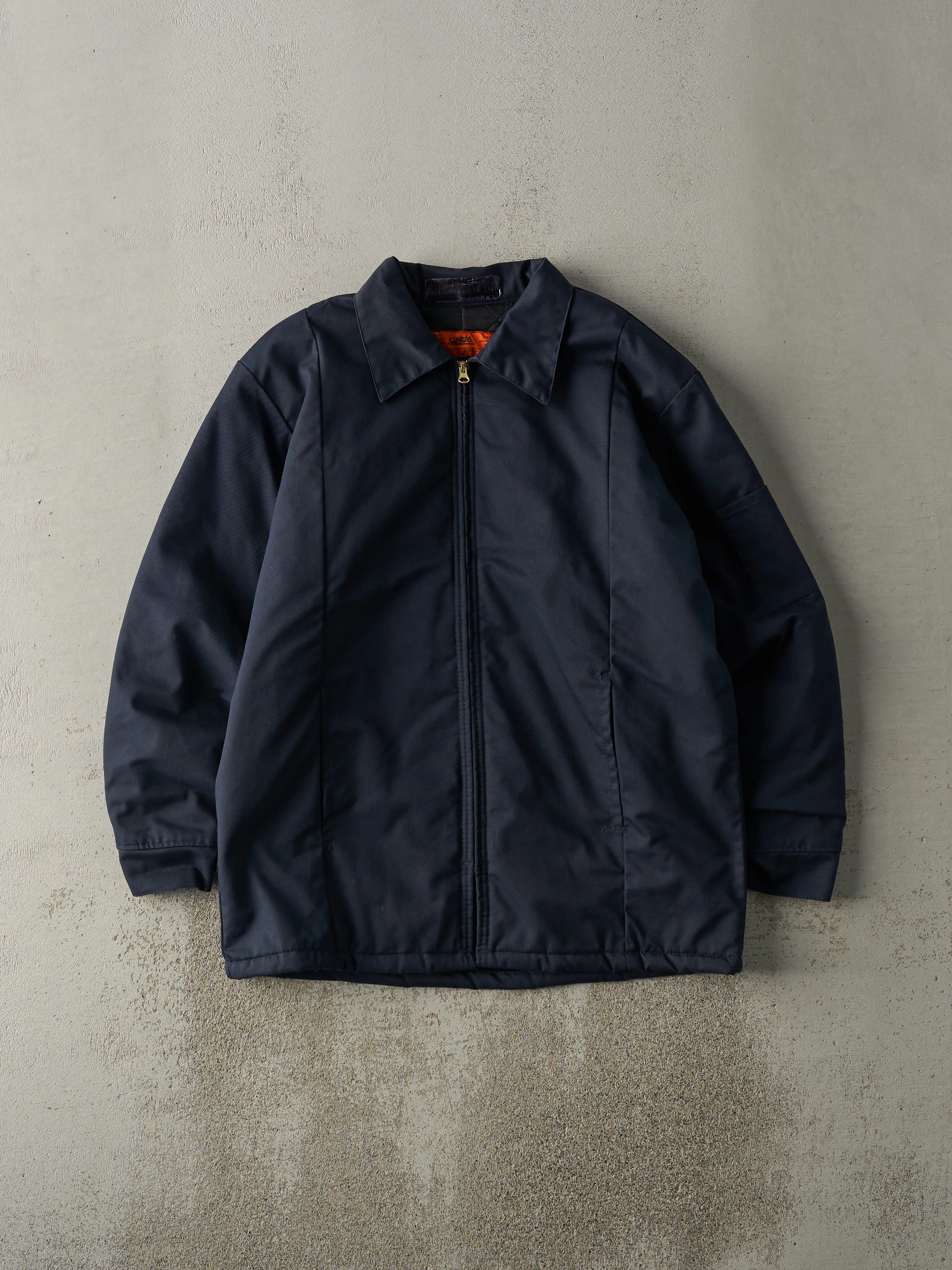 Vintage 90s Navy Blue Quilt Lined Work Jacket (M) sold by Rebalance Vintage