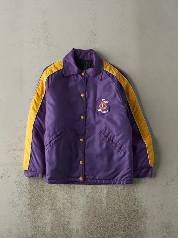 Vintage 80s Purple & Yellow Lions International Lioness Club Quilt Lined Jacket (M) sold by Rebalance Vintage