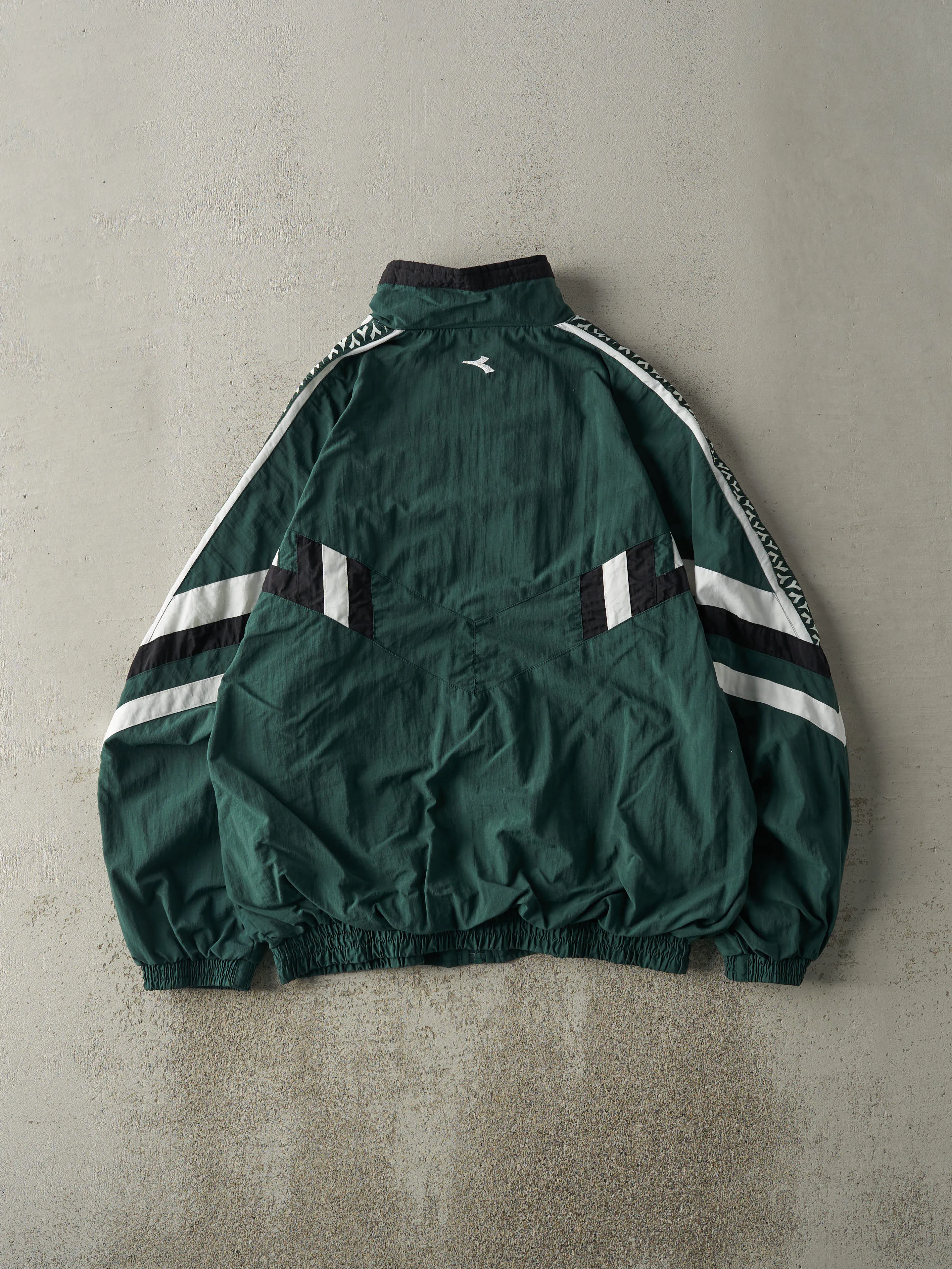 Vintage 90s Forest Green, Black & White Diadora Windbreaker Jacket (L) sold by Rebalance Vintage product image thumbnail 2