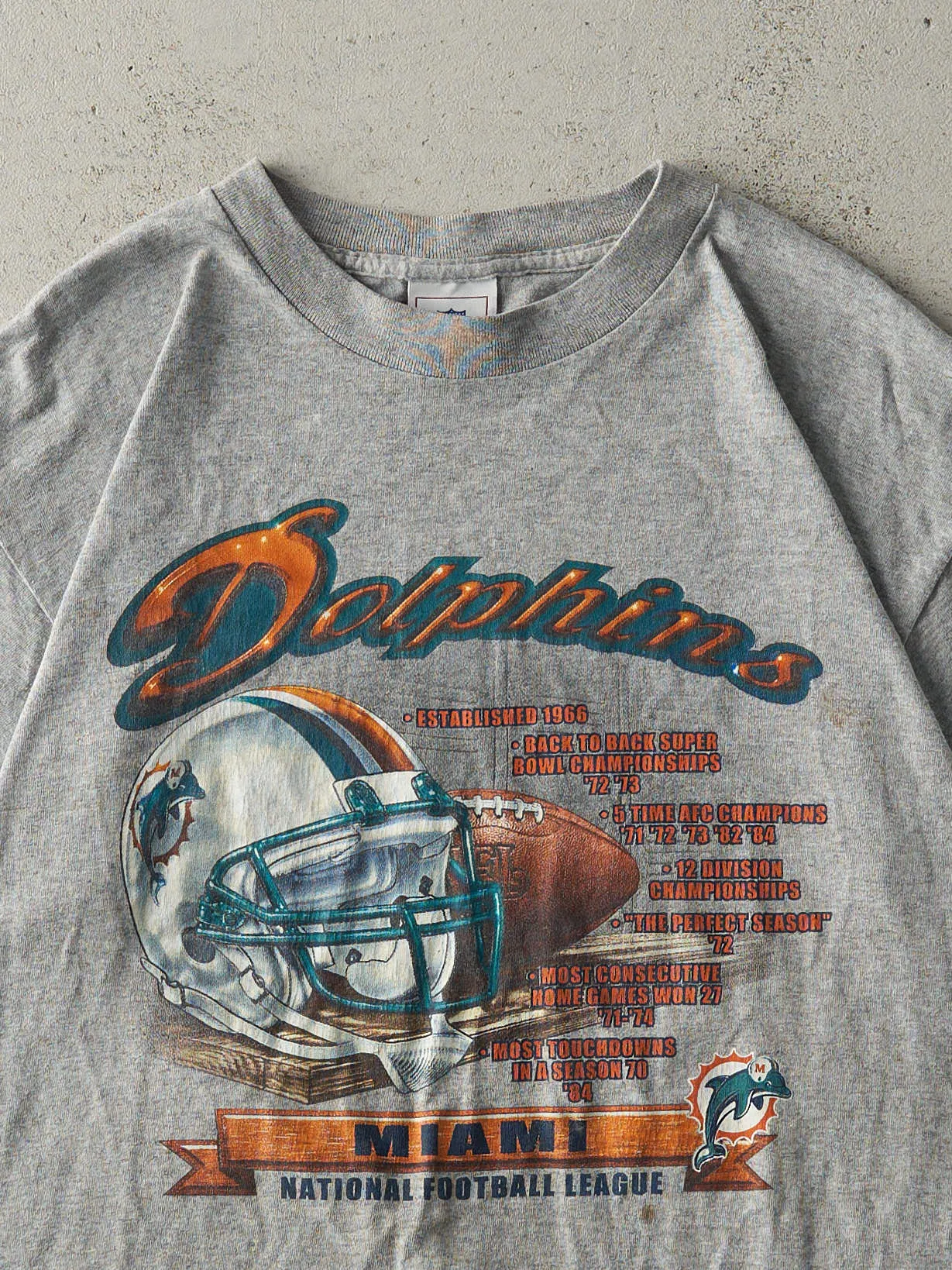 Vintage 90s Grey Miami Dolphins Tee (M/L) sold by Rebalance Vintage product image thumbnail 2