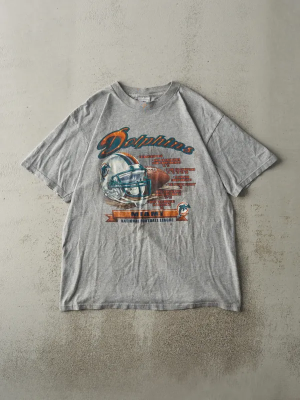 Vintage 90s Grey Miami Dolphins Tee (M/L) sold by Rebalance Vintage