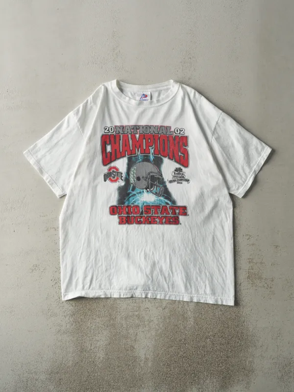 Vintage 03' White Ohio State Buckeyes National Champions Tee (L) sold by Rebalance Vintage