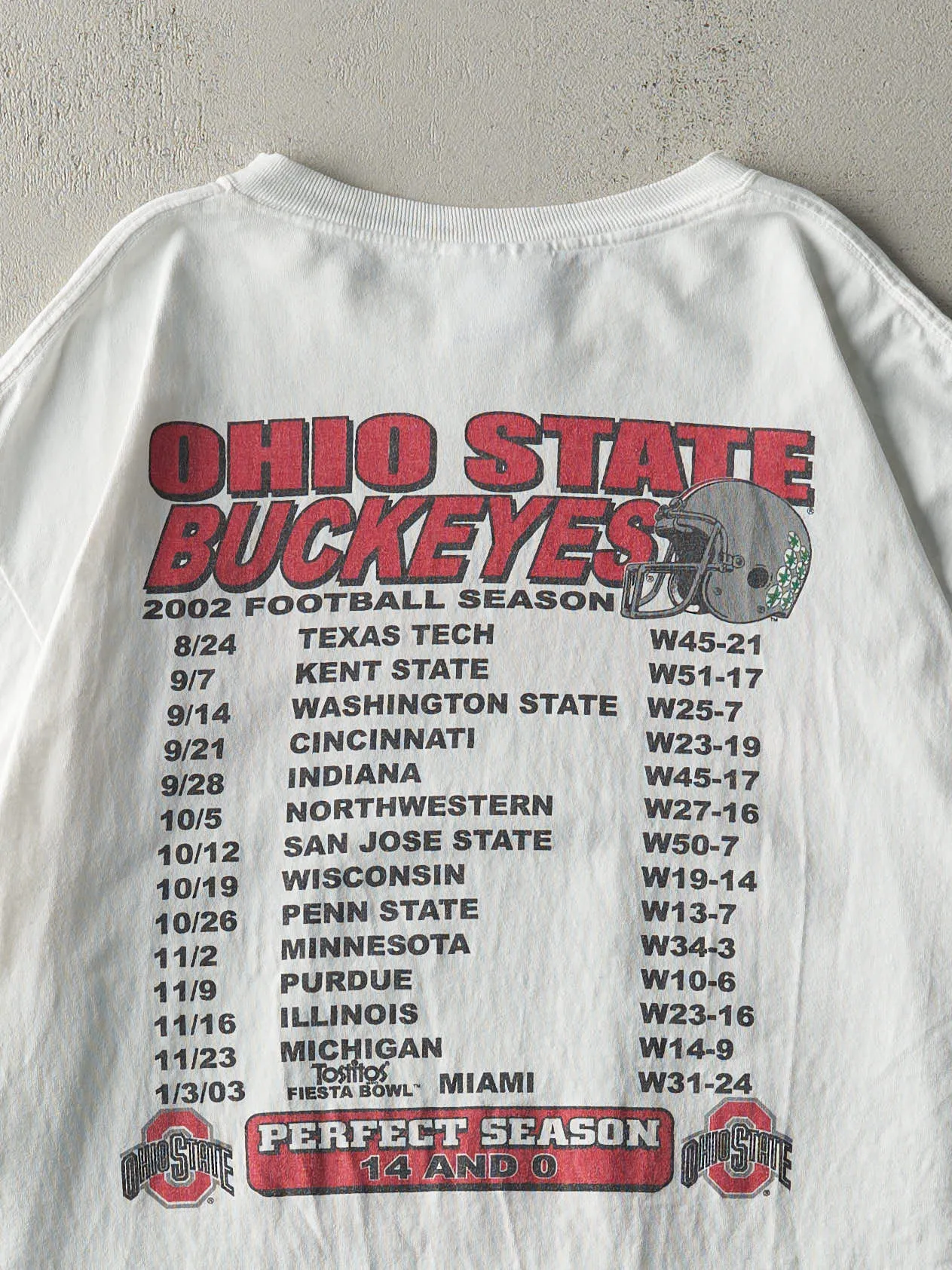 Vintage 03' White Ohio State Buckeyes National Champions Tee (L) sold by Rebalance Vintage product image thumbnail 4