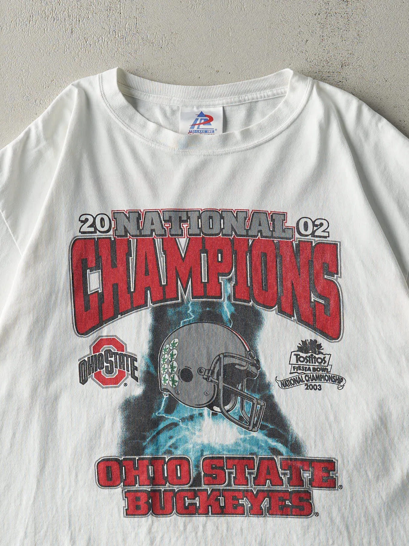 Vintage 03' White Ohio State Buckeyes National Champions Tee (L) sold by Rebalance Vintage product image thumbnail 3