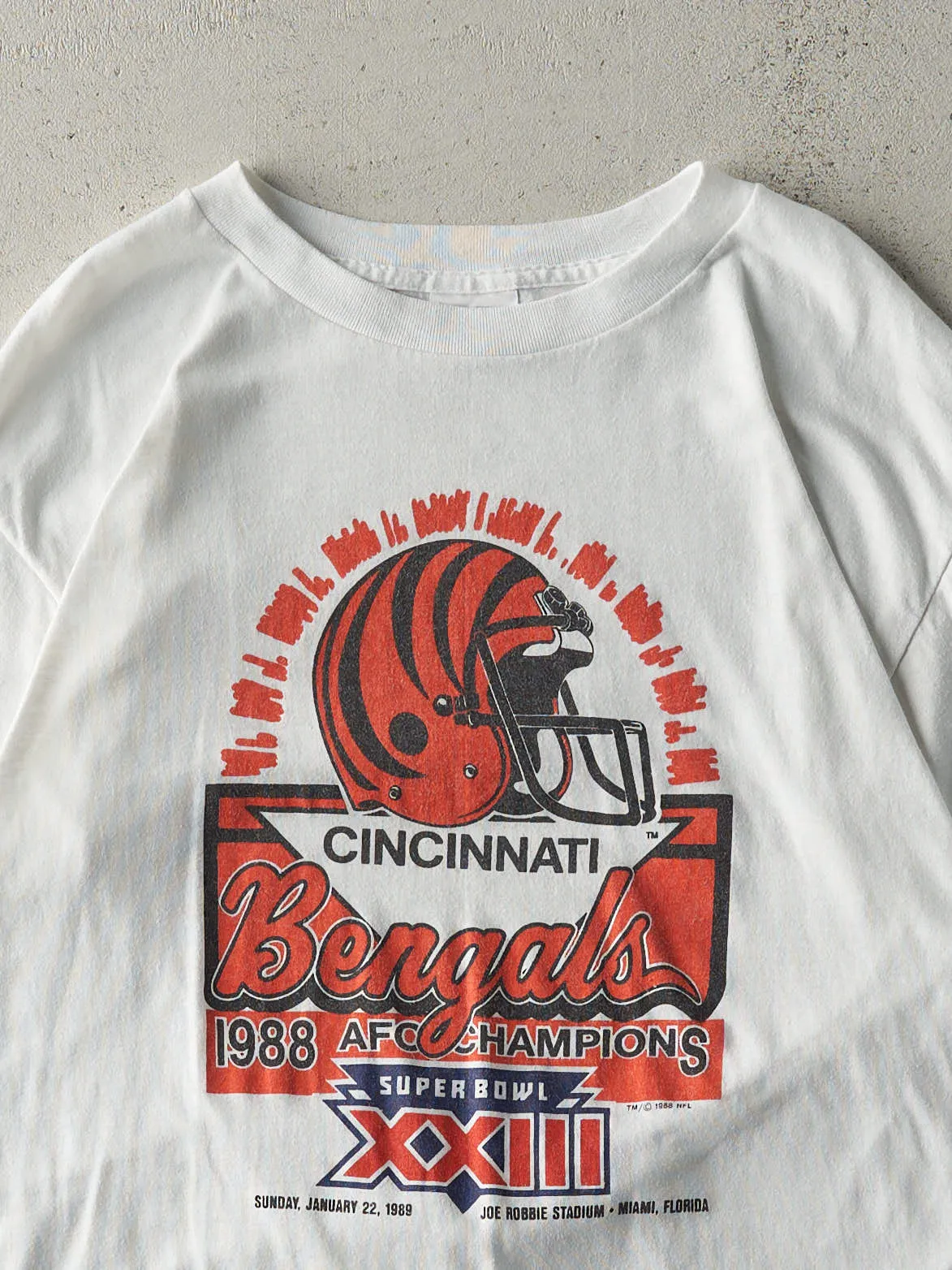 Vintage 89' White Cincinnati Bengals AFC Champions Single Stitch Tee (S/M) sold by Rebalance Vintage product image thumbnail 2