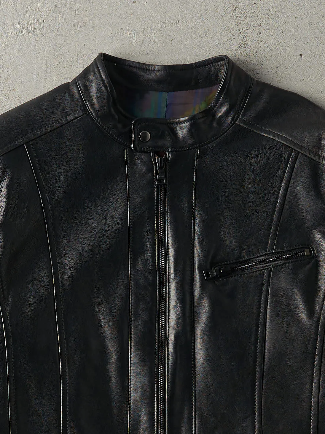 Vintage 90s Black Danier Biker Style Leather Jacket (S/M) sold by Rebalance Vintage product image thumbnail 3