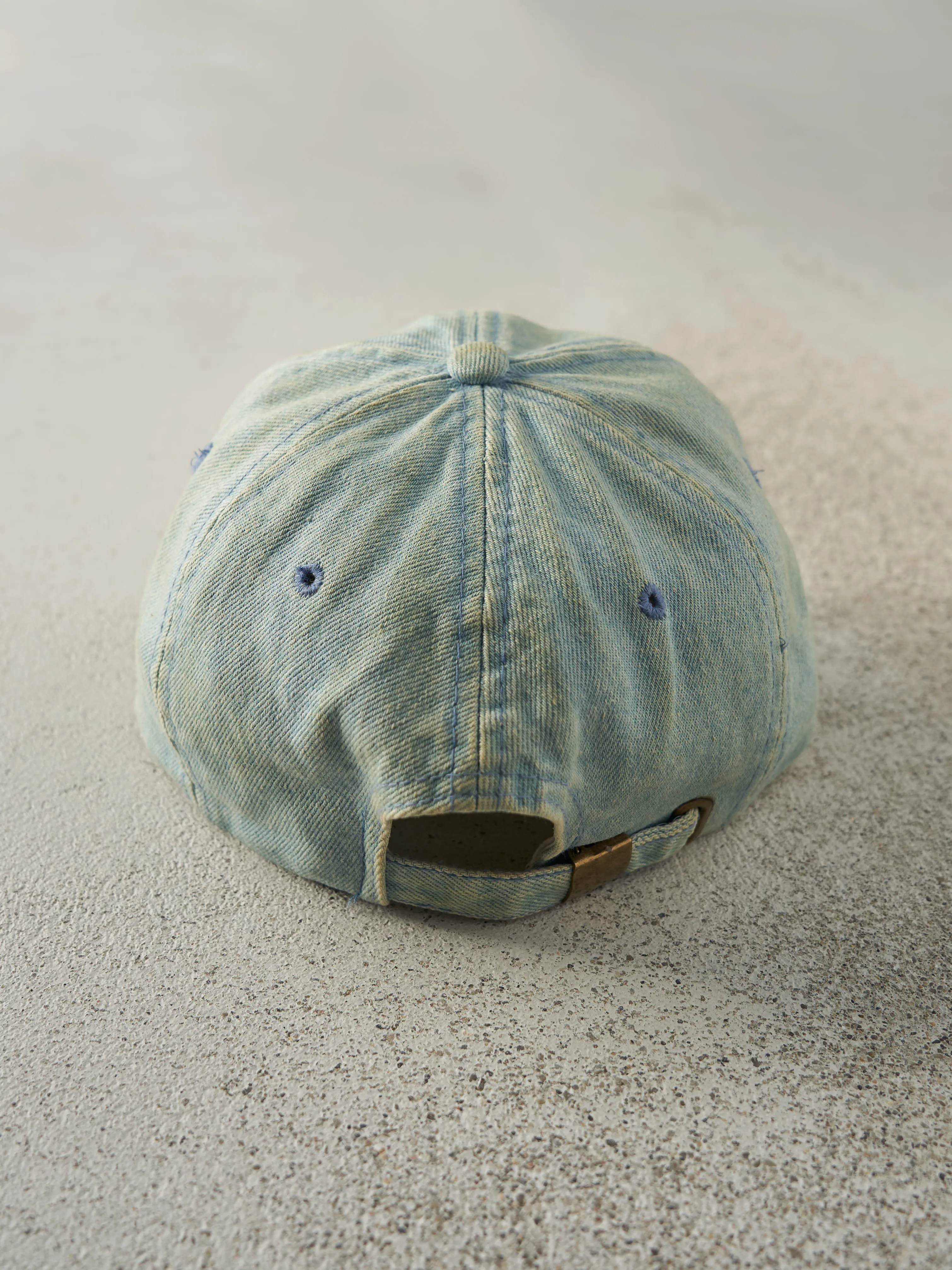 Vintage 90s Light Wash Denim Buffalo Bills Strap Back Hat sold by Rebalance Vintage product image thumbnail 3