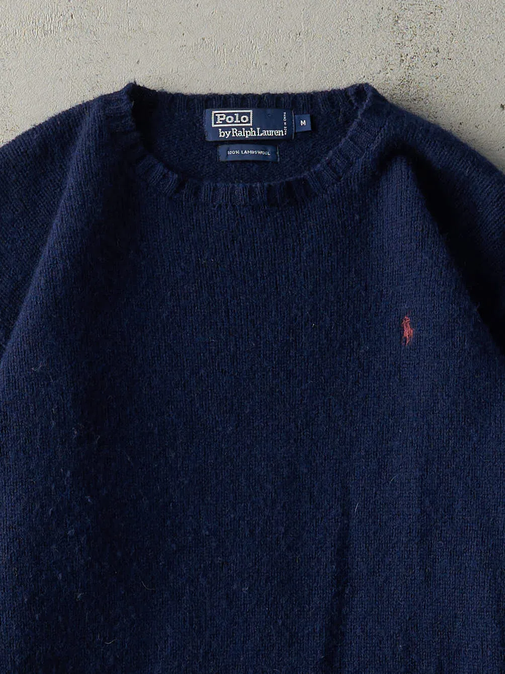 Vintage 90s Navy Blue Wool Polo Ralph Lauren Knit (M) sold by Rebalance Vintage product image thumbnail 3