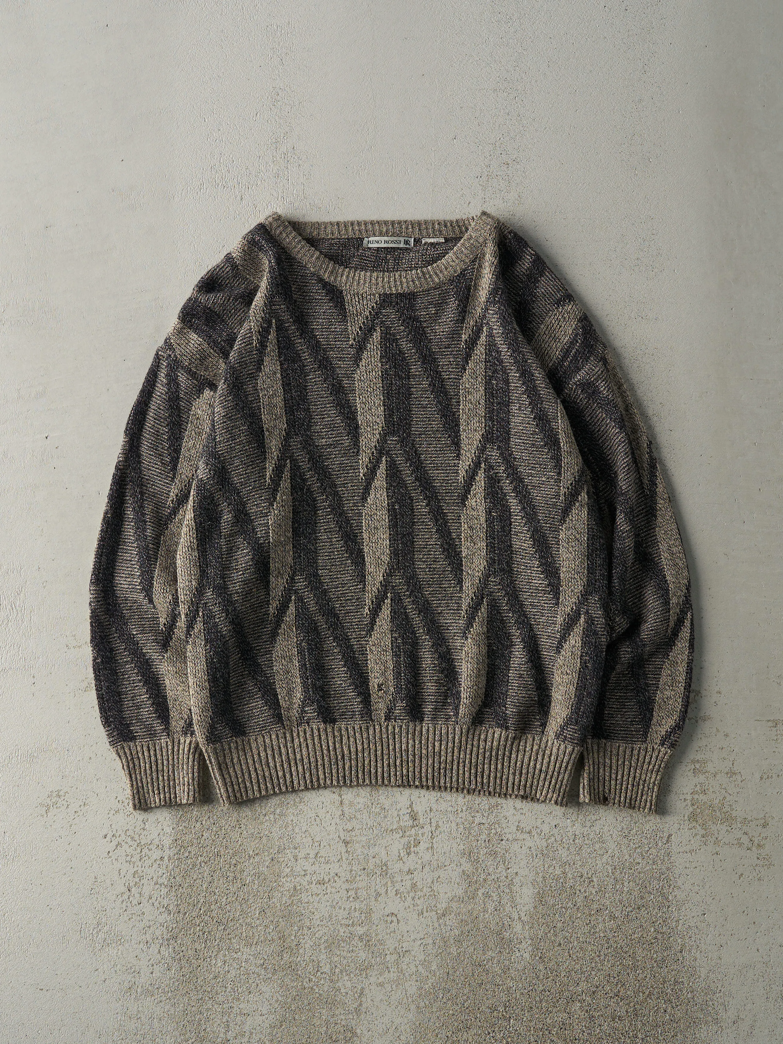Vintage 90s Beige & Black Patterned Knit (M) sold by Rebalance Vintage