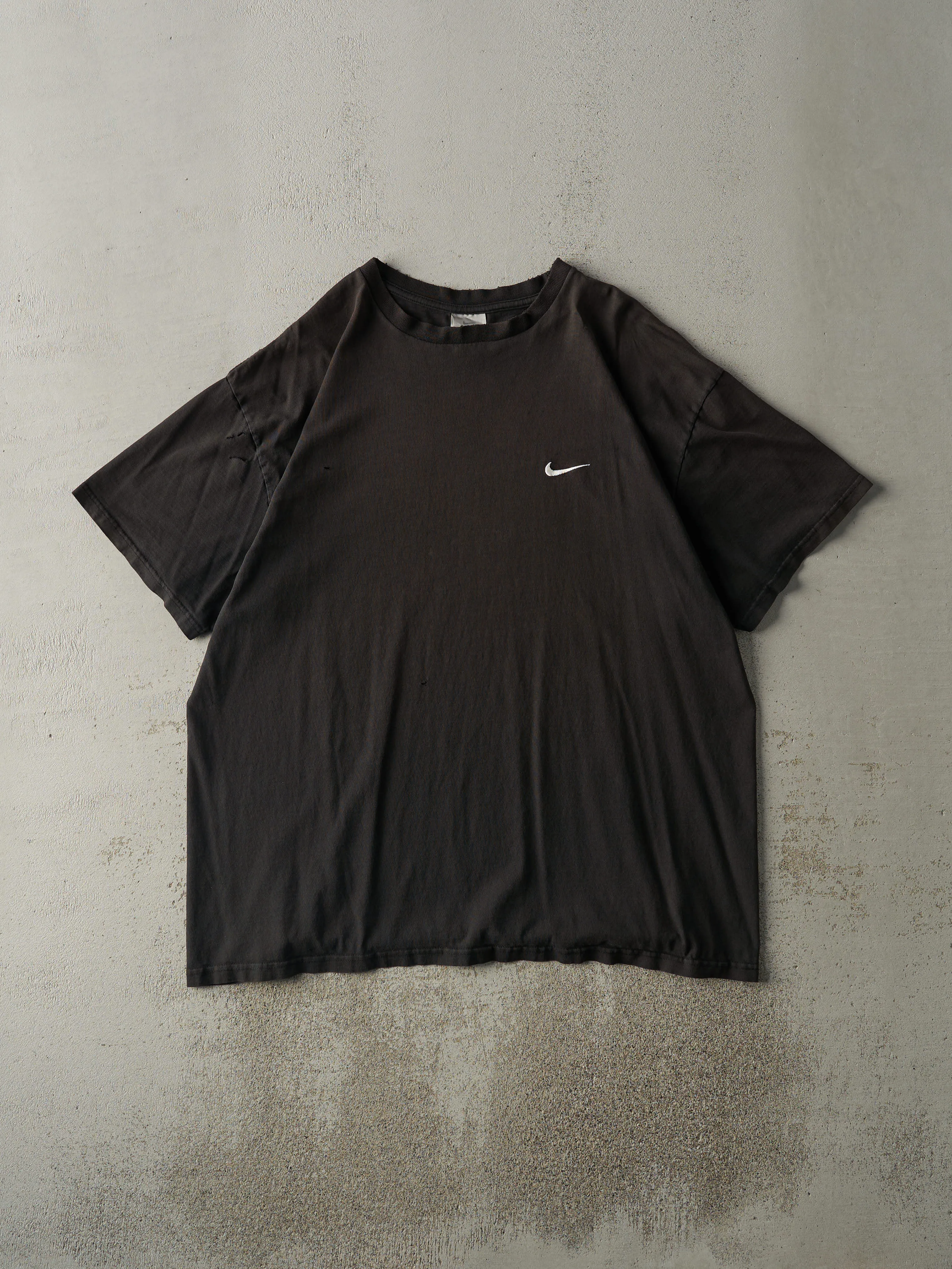 Vintage Y2K Black Nike Swoosh Embroidered Tee (XL) sold by Rebalance Vintage