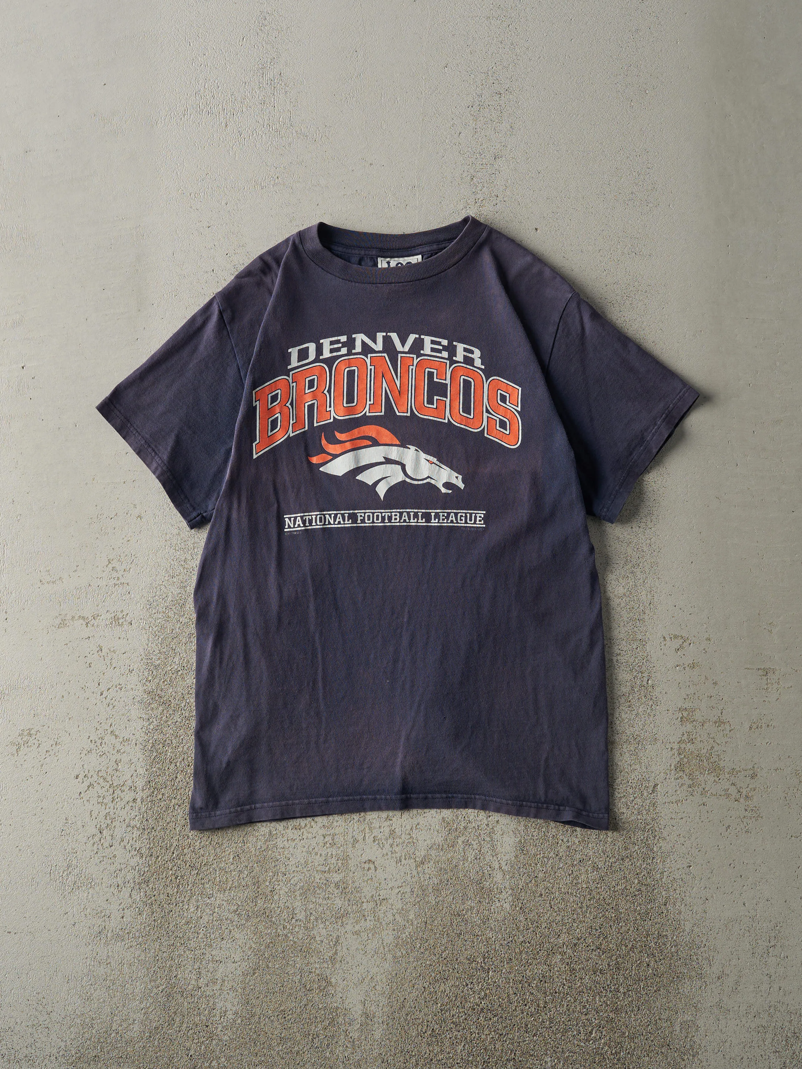 Vintage 93' Sun Faded Navy Denver Broncos Tee (S) sold by Rebalance Vintage