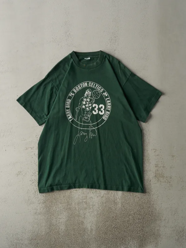 Vintage 90s Green Larry Bird Boston Celtics Bootleg Single Stitch Tee (L) sold by Rebalance Vintage