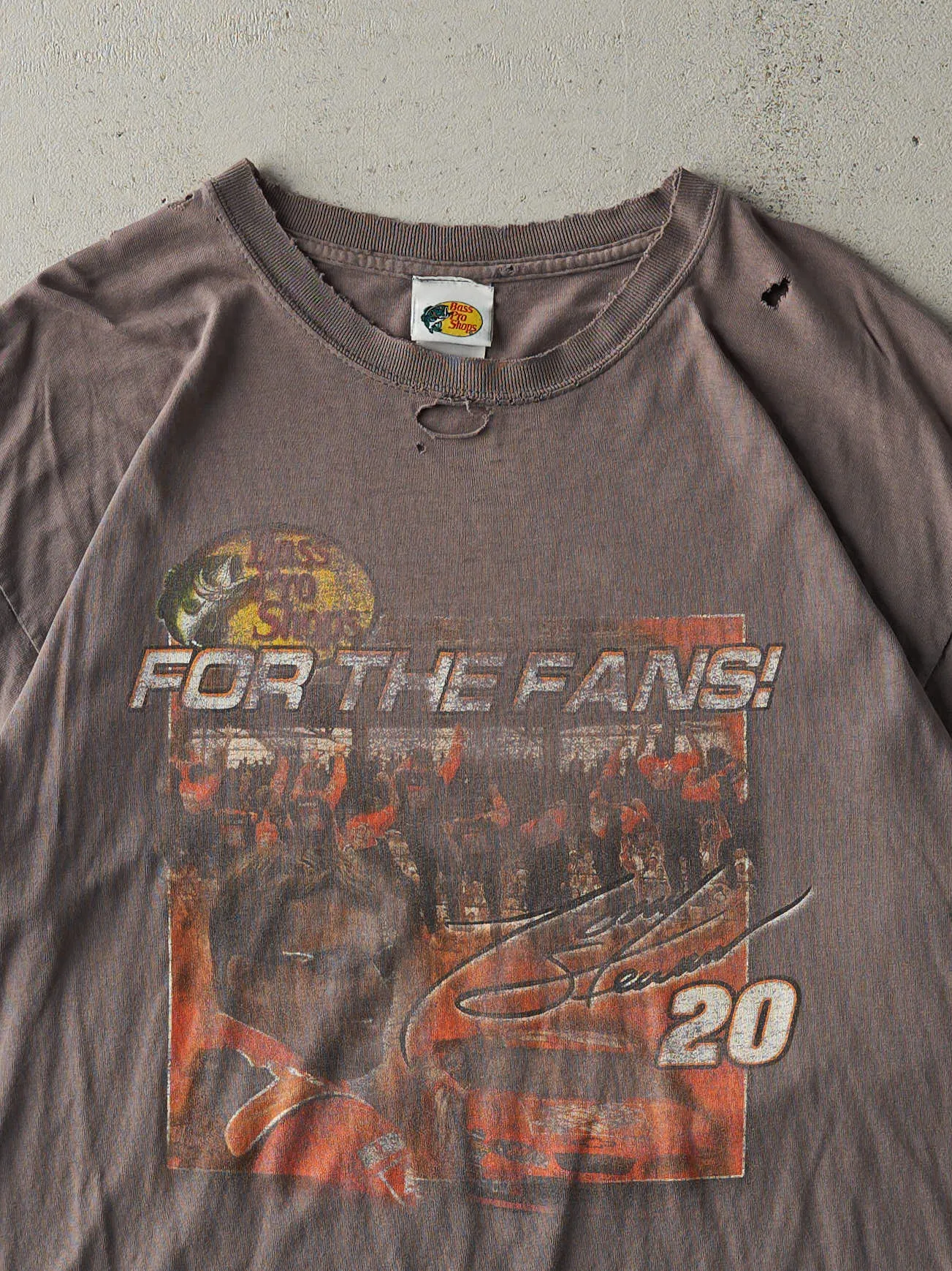 Vintage Y2K Grey Bass Pro Shops Tony Stewart Nascar Racing Tee (XL) sold by Rebalance Vintage product image thumbnail 2