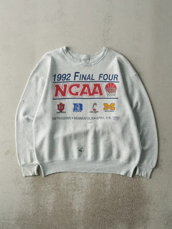 Vintage 92' Heather Grey NCAA Final Four Basketball Crewneck (L) sold by Rebalance Vintage