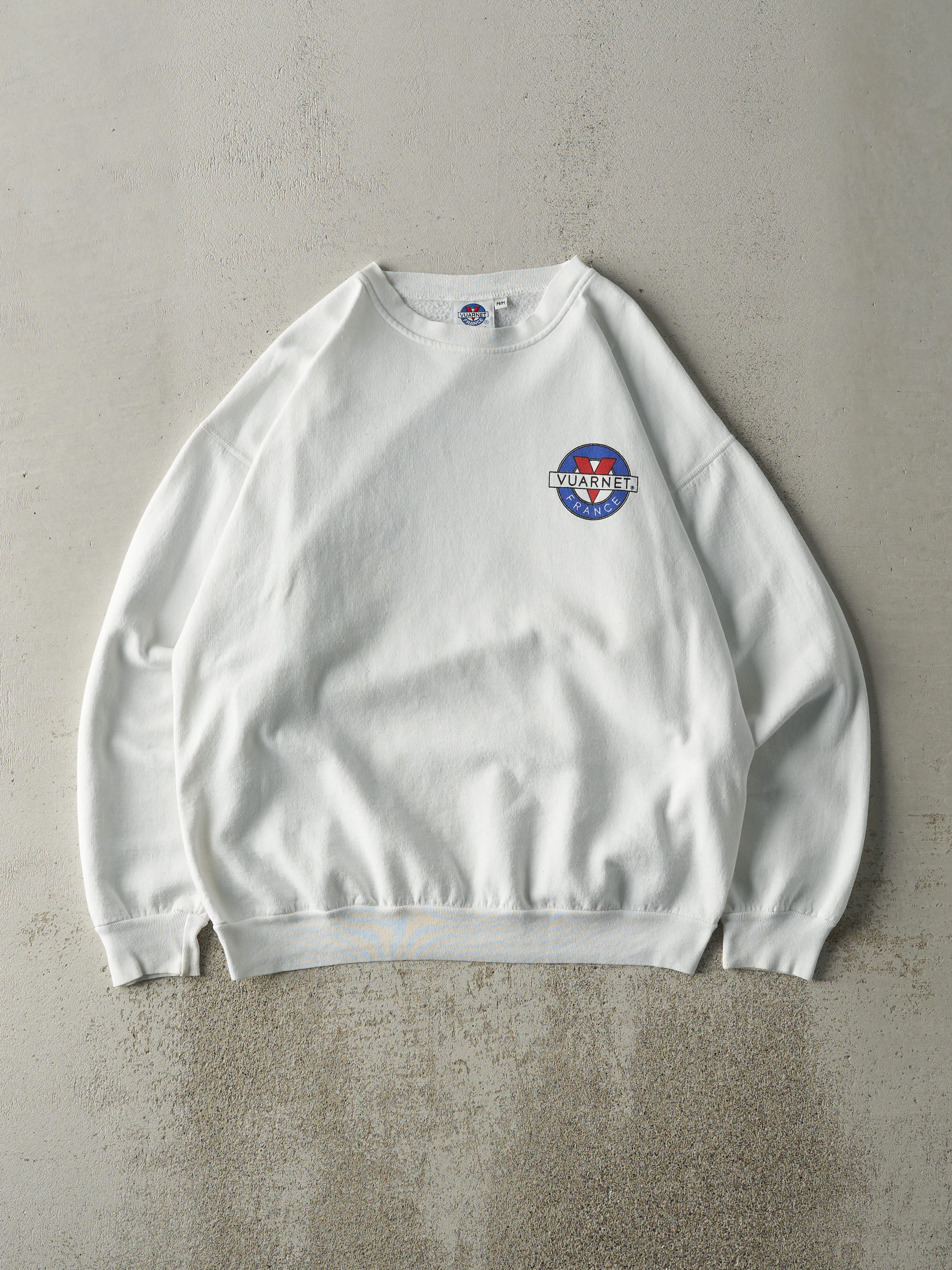 Vintage 90s White Vuarnet Logo Crewneck (M) sold by Rebalance Vintage