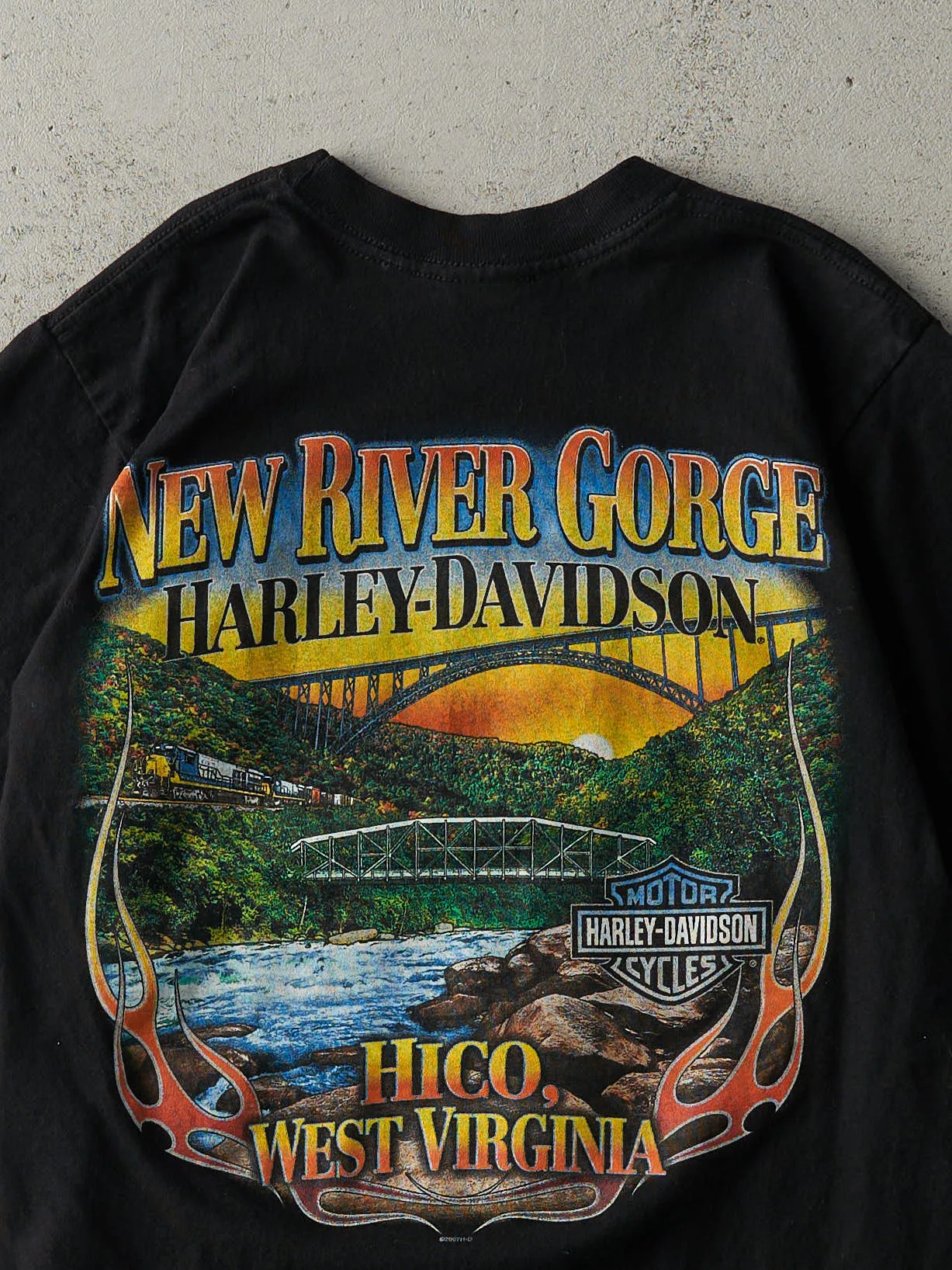 Vintage 07' Black Hico West Virginia Harley Davidson Tee (S/M) sold by Rebalance Vintage product image thumbnail 4