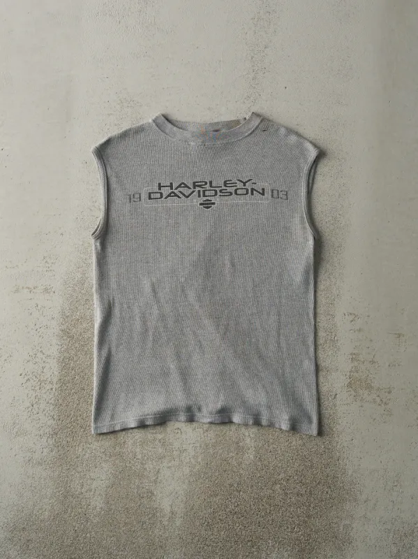 Vintage 99' Grey Myrtle Beach South Carolina Harley Davidson Waffle Knit Tank (S) sold by Rebalance Vintage