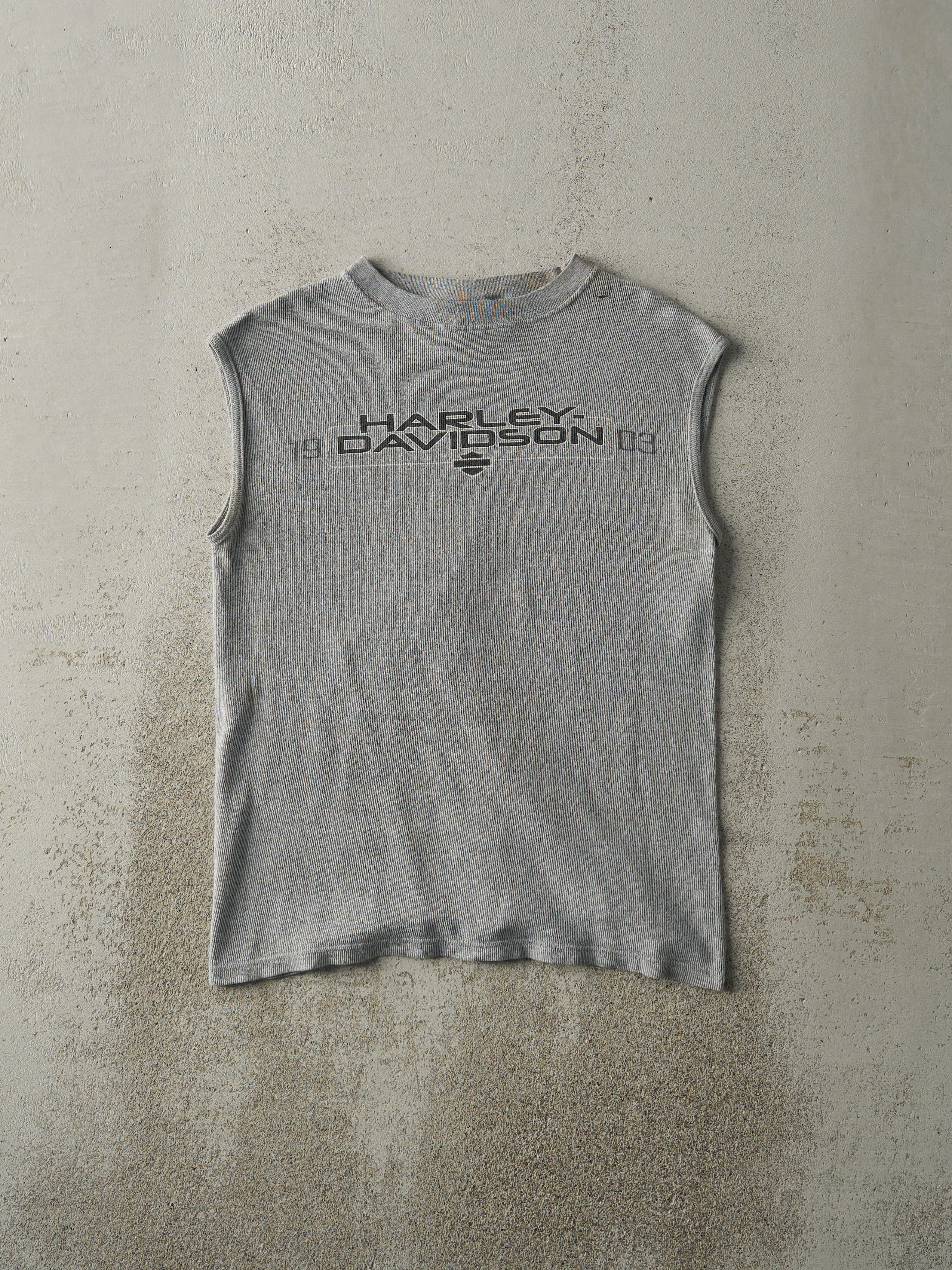 Vintage 99' Grey Myrtle Beach South Carolina Harley Davidson Waffle Knit Tank (S) sold by Rebalance Vintage