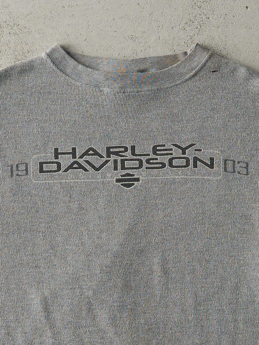 Vintage 99' Grey Myrtle Beach South Carolina Harley Davidson Waffle Knit Tank (S) sold by Rebalance Vintage product image thumbnail 3