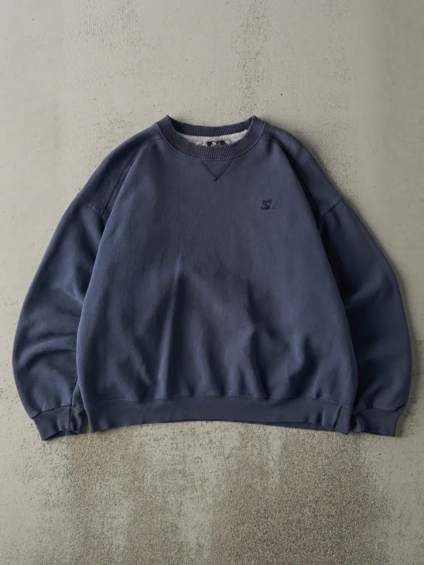 Vintage 90s Navy Blue Starter Boxy Crewneck (L) sold by Rebalance Vintage